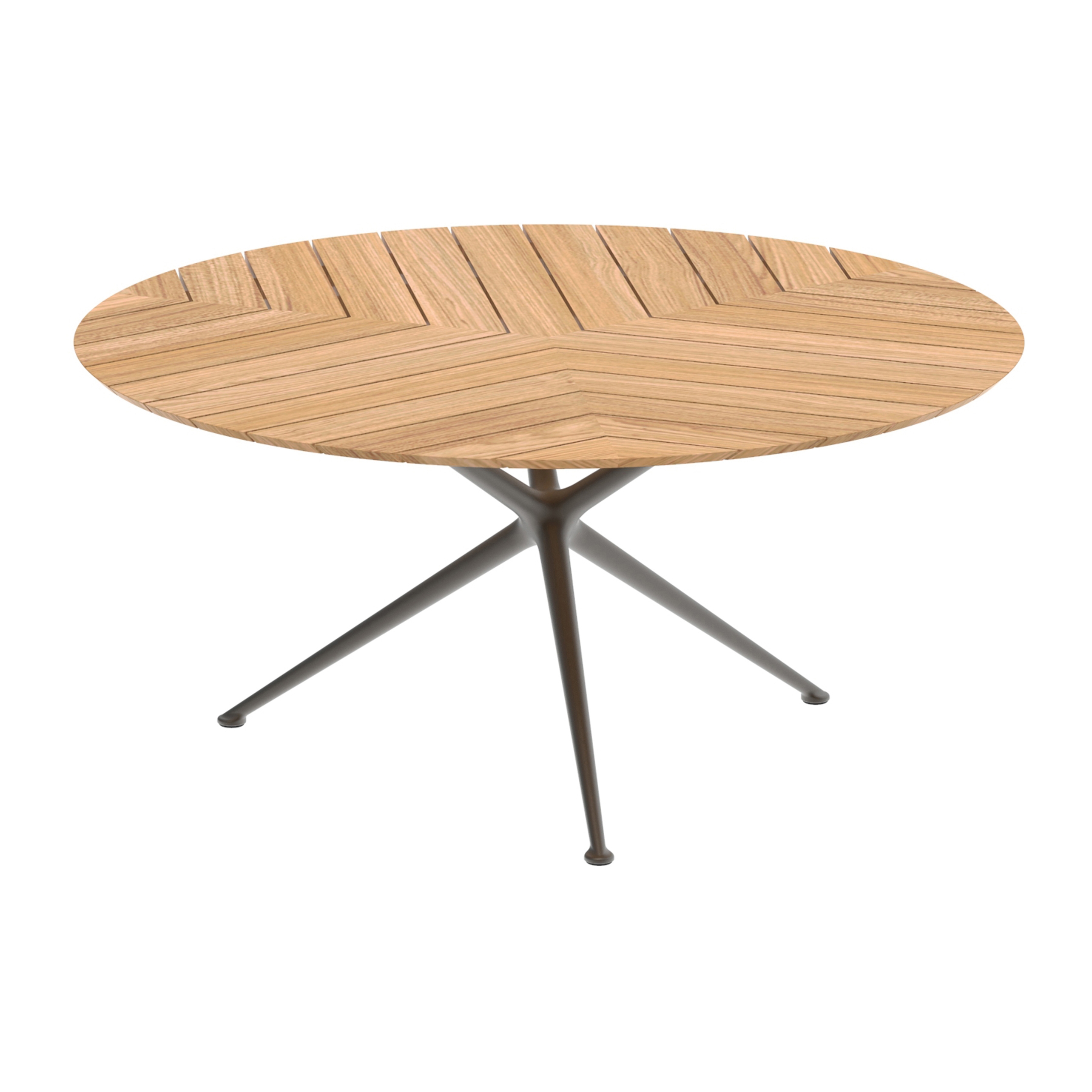 Display product Exes table 160cm round coated aluminium & teak top from manufacturer Royal Botania