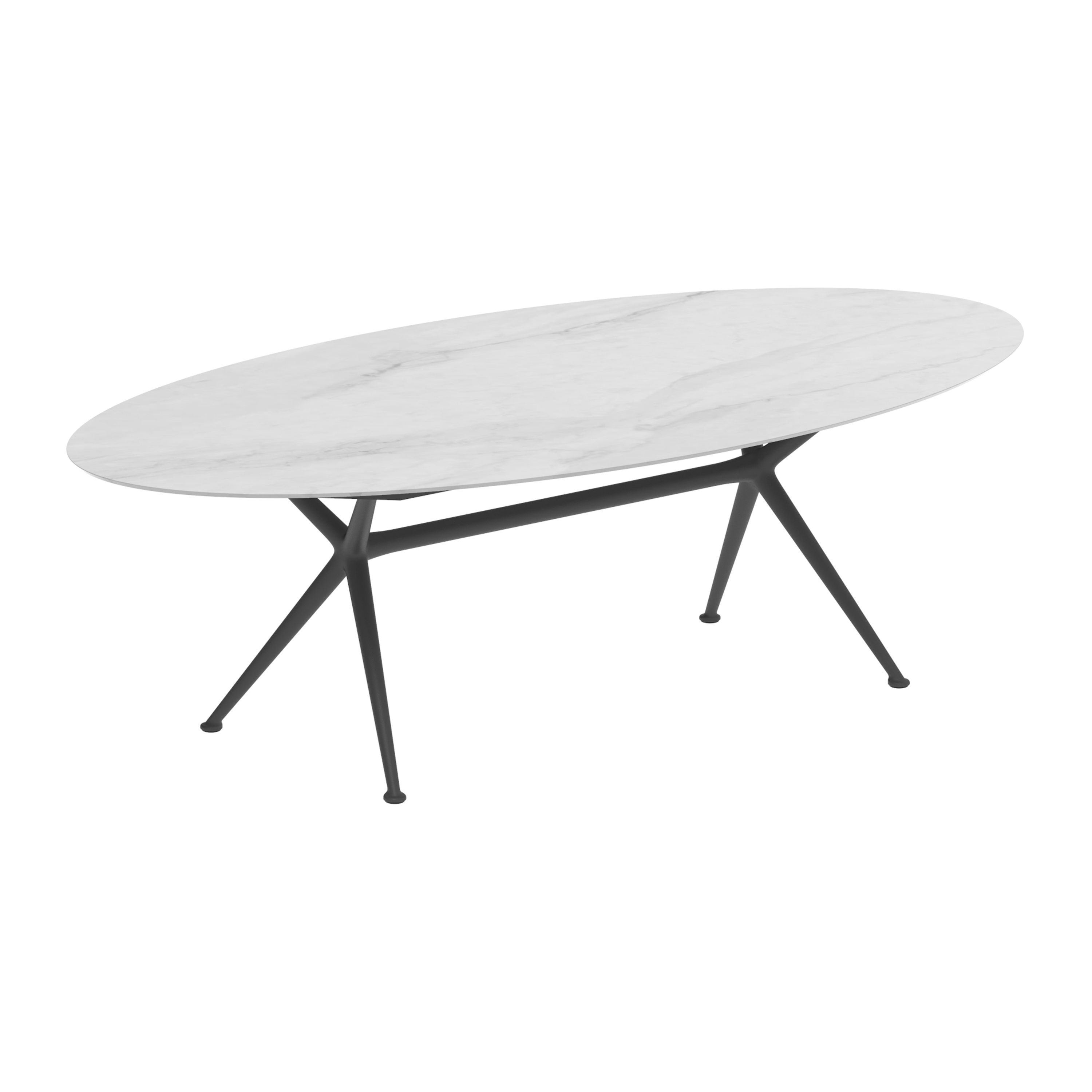 Display product Exes table 250x130cm ellips coated aluminium & ceram top from manufacturer Royal Botania