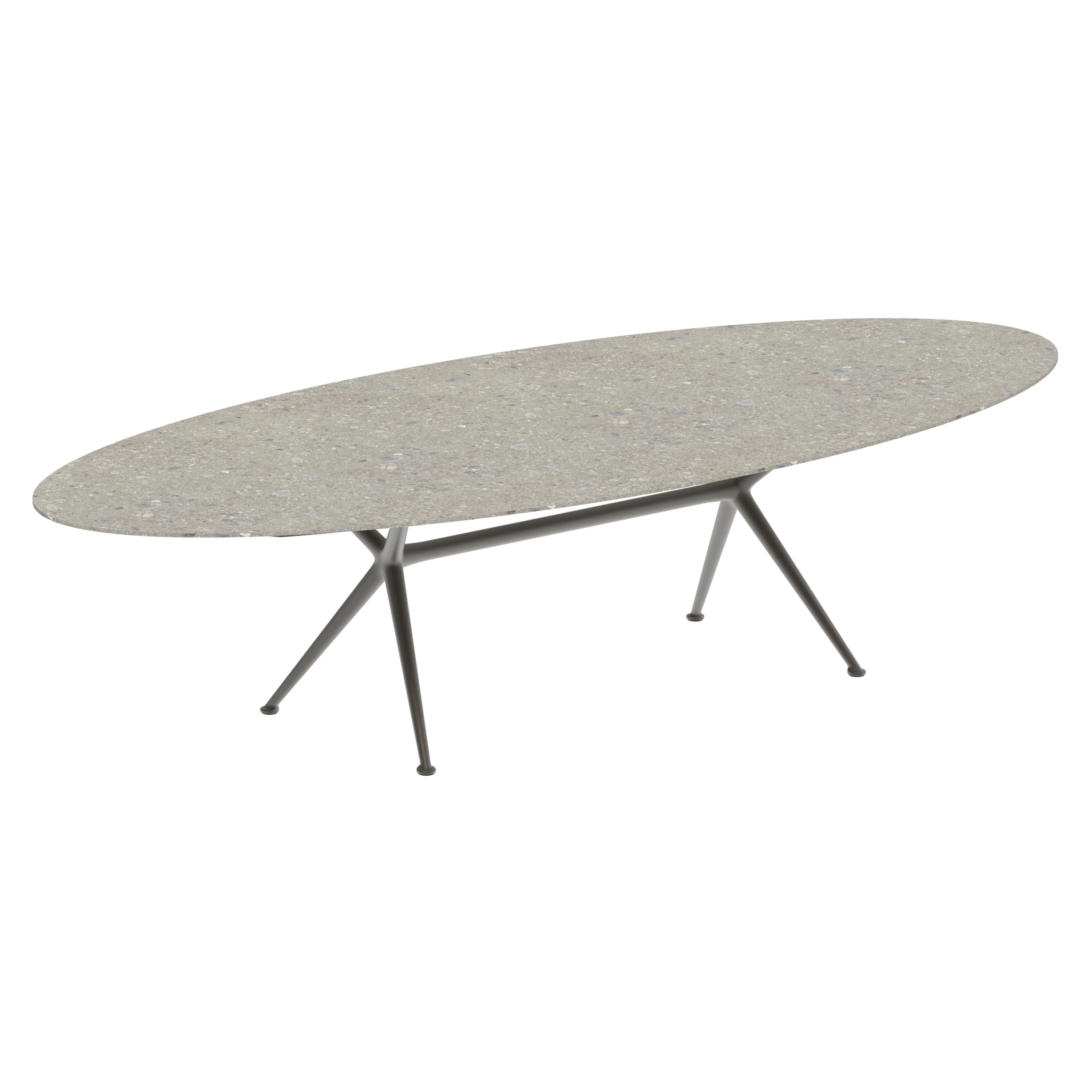 Exes table 320x140cm oval coated aluminium & ceram or teak top