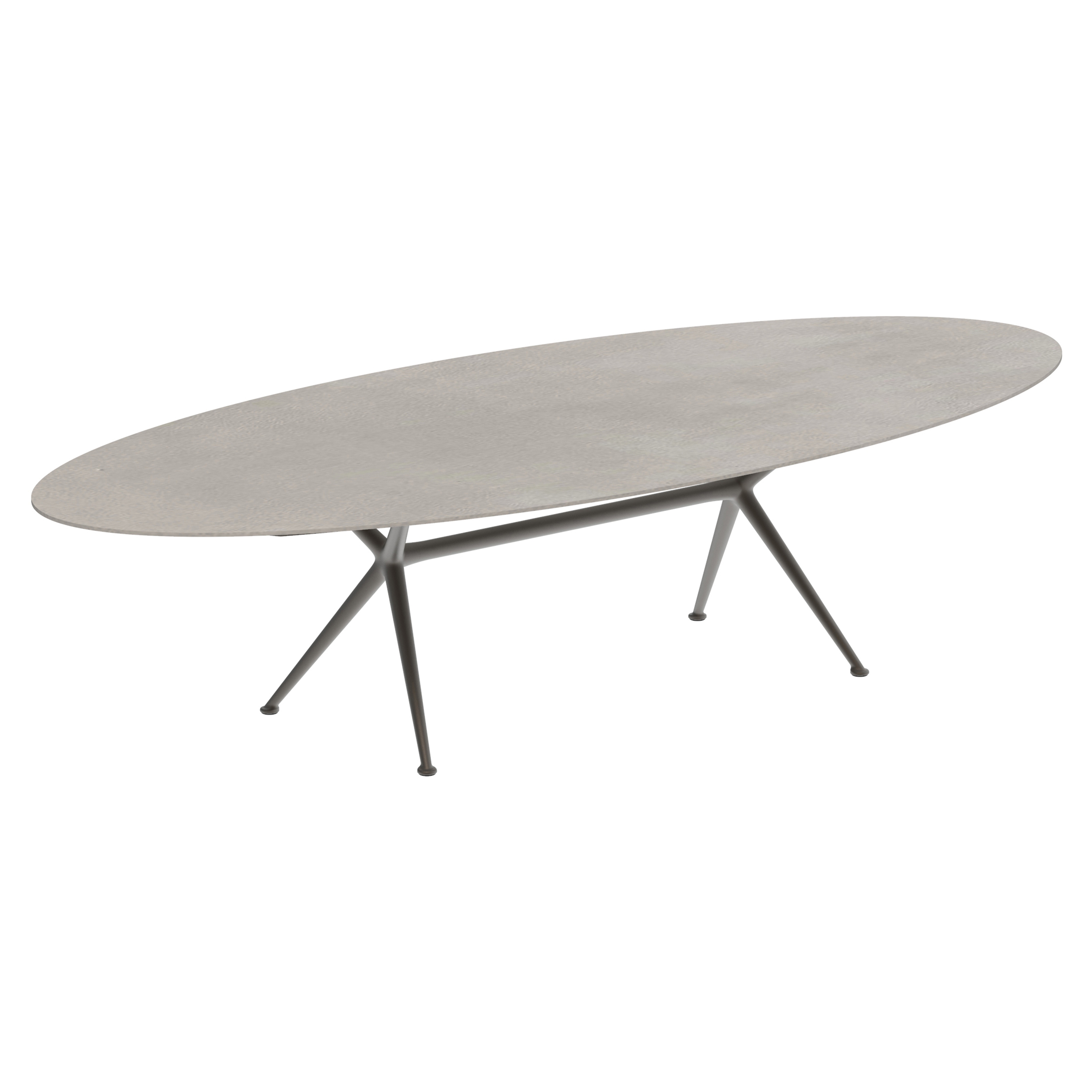 Exes table 320x140cm oval coated aluminium & ceram or teak top