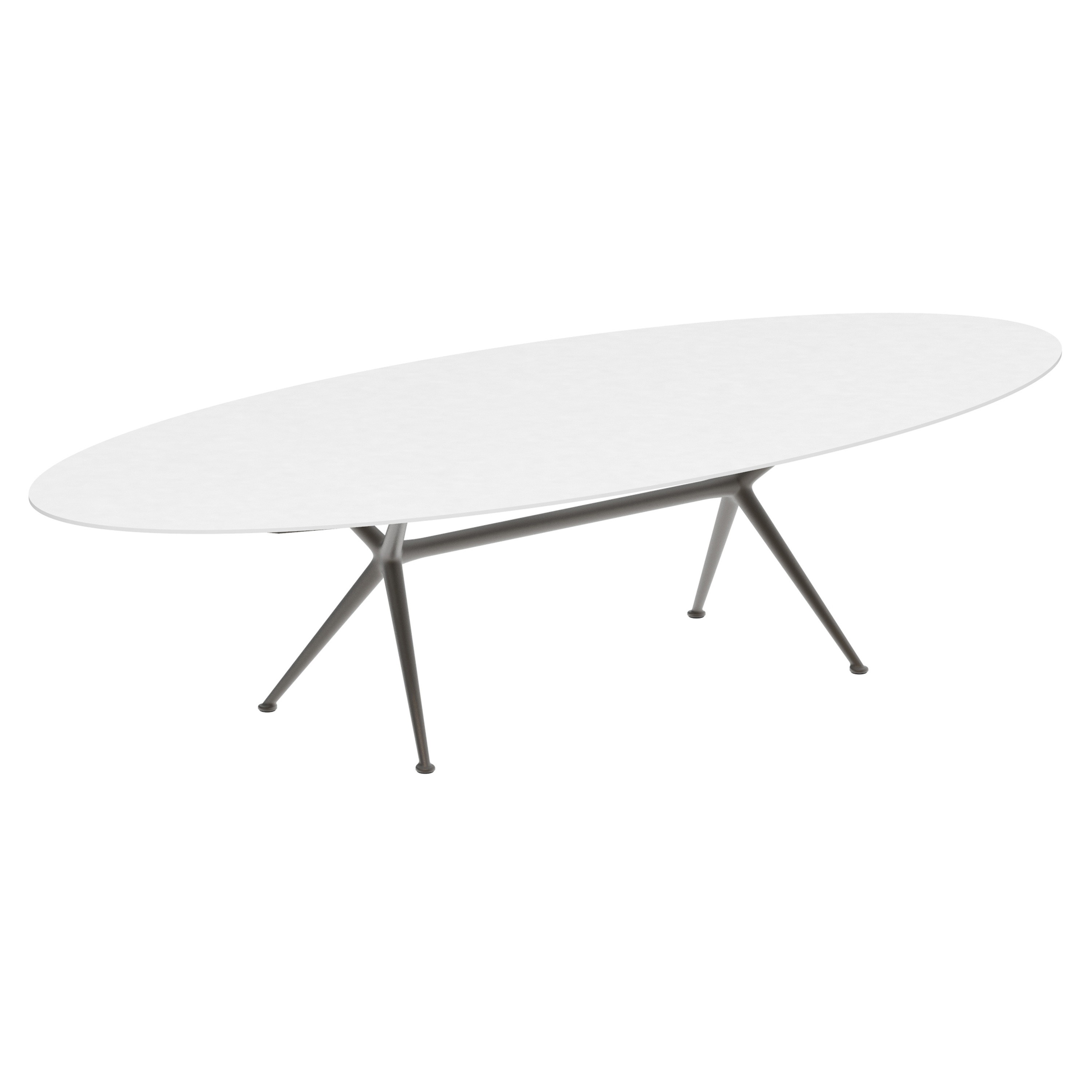 Exes table 320x140cm oval coated aluminium & ceram or teak top
