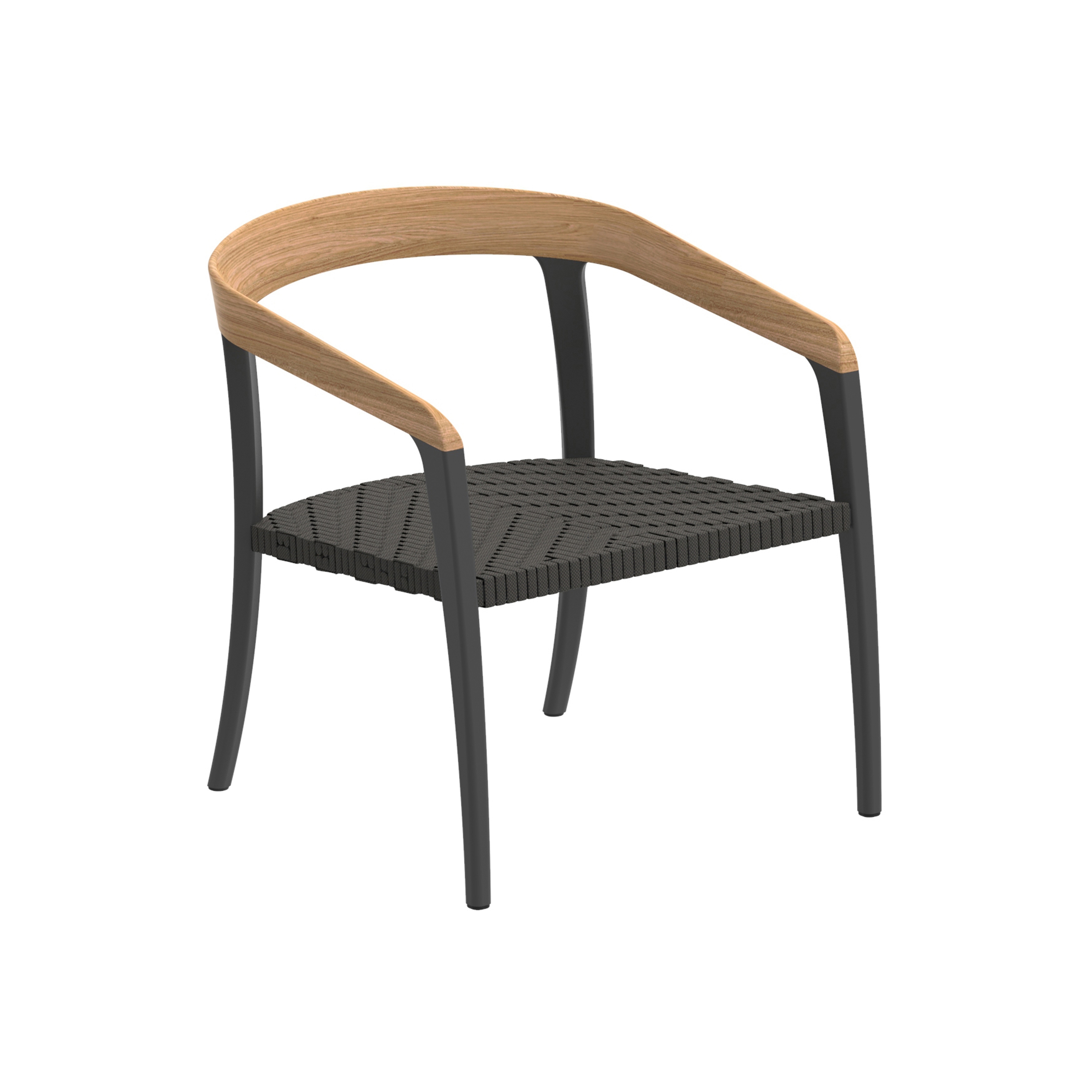 Jive relax chair coated aluminium, olefin fiber & teak