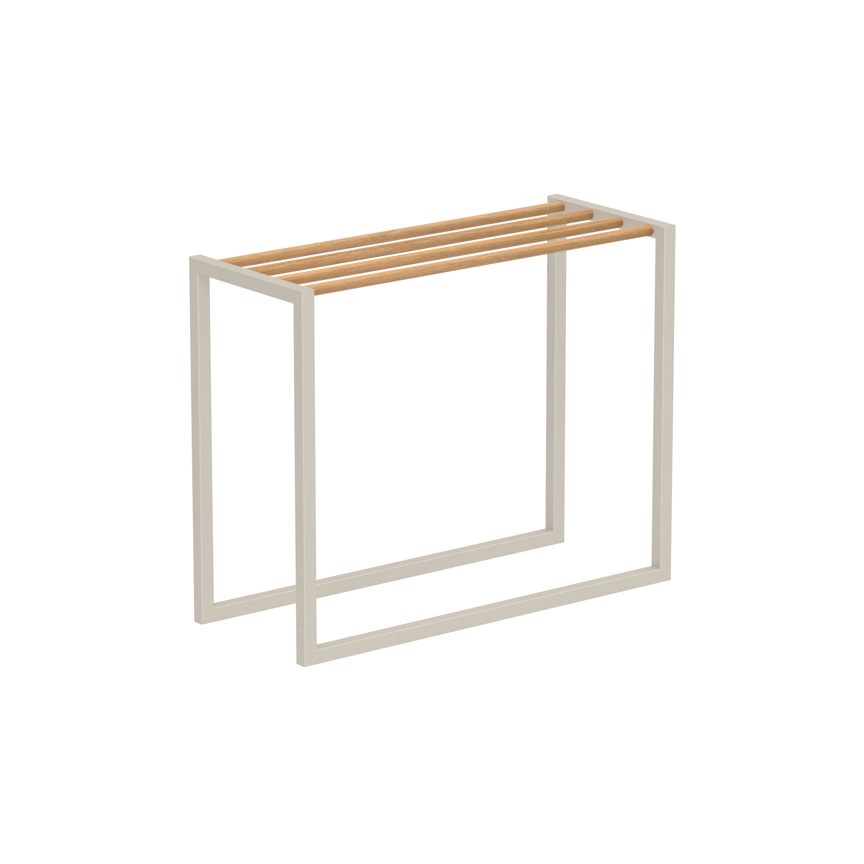 Ninix towel rack stainless steel or coated aluminium & teak
