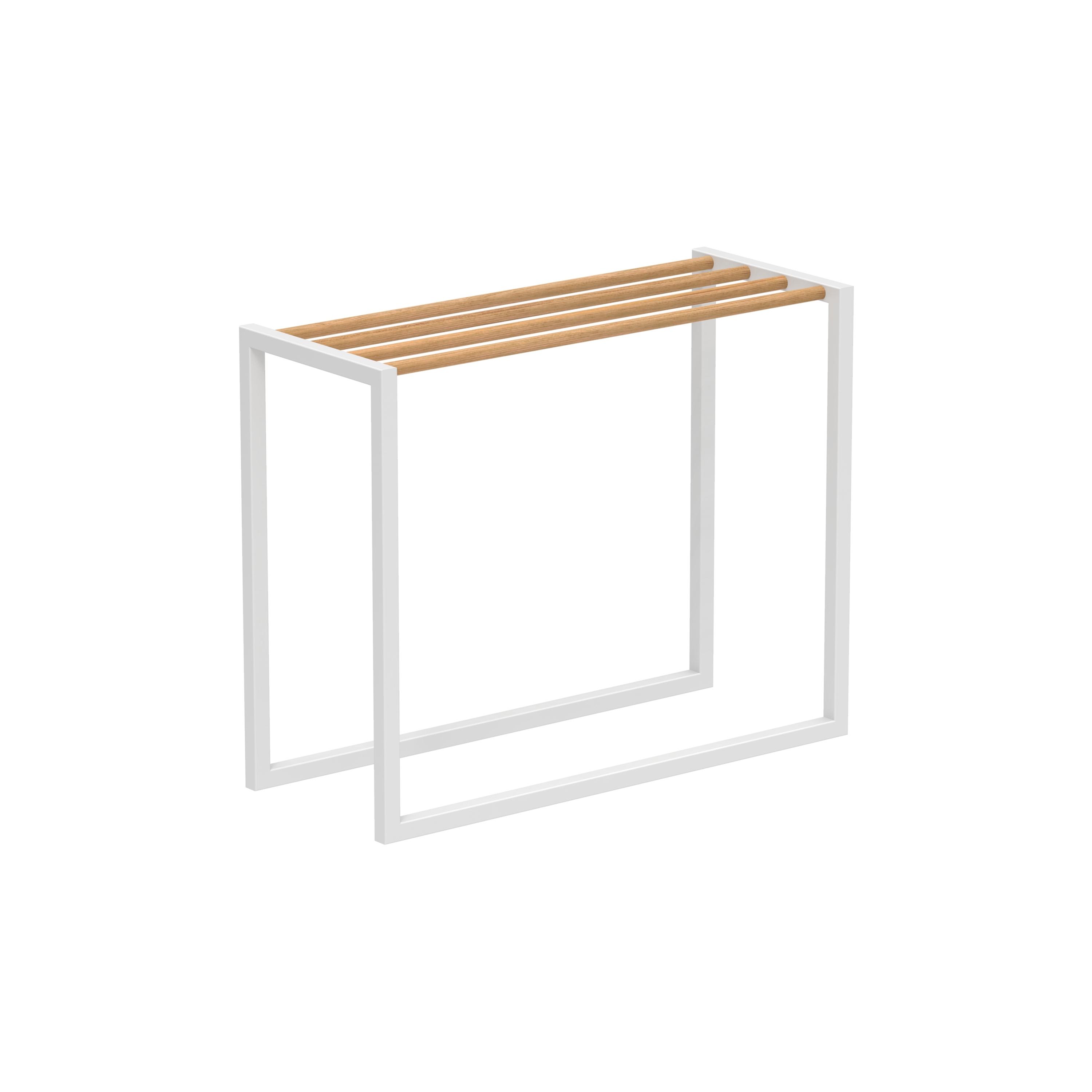 Ninix towel rack stainless steel or coated aluminium & teak