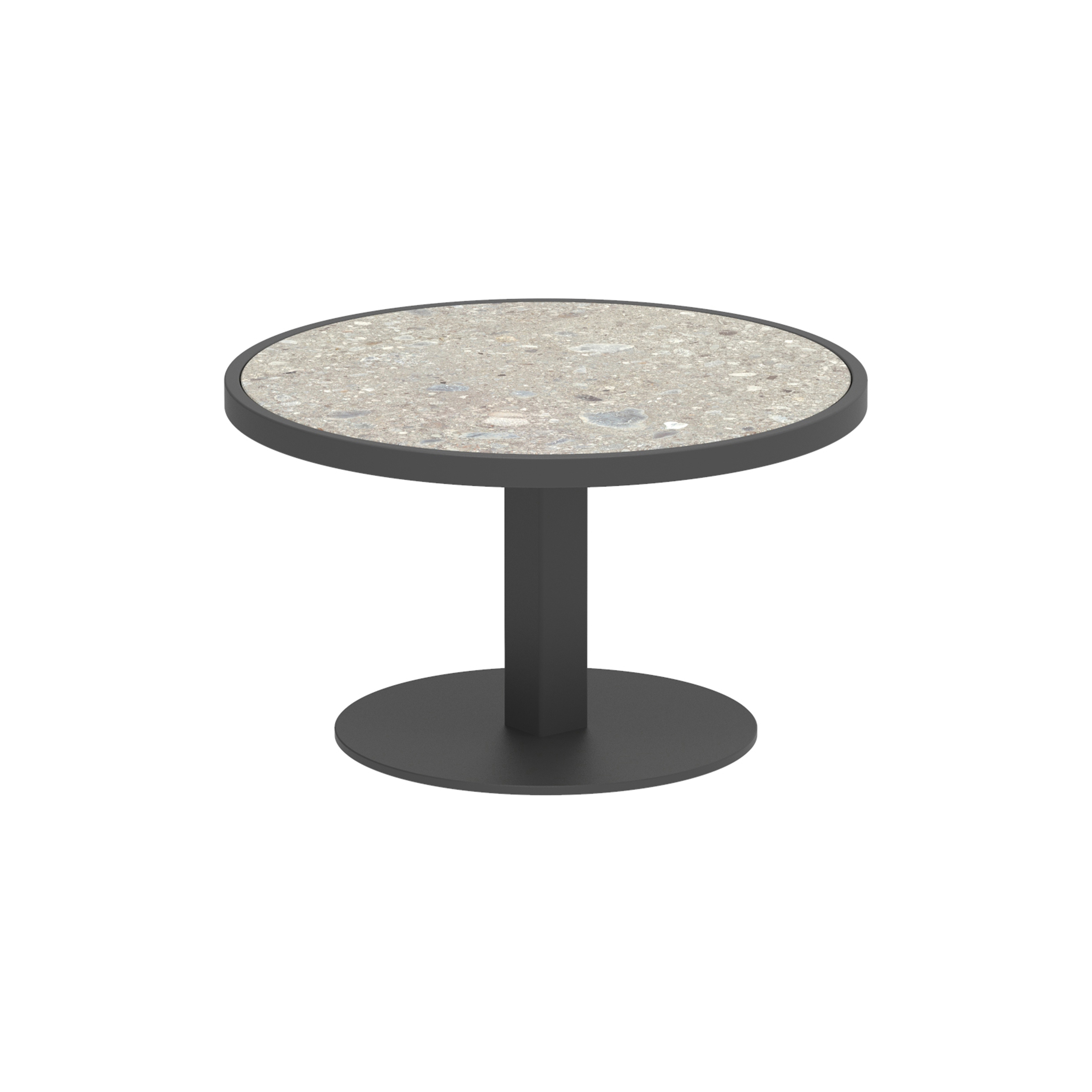 O-Zon side table 53cm round aluminium & ceramic top