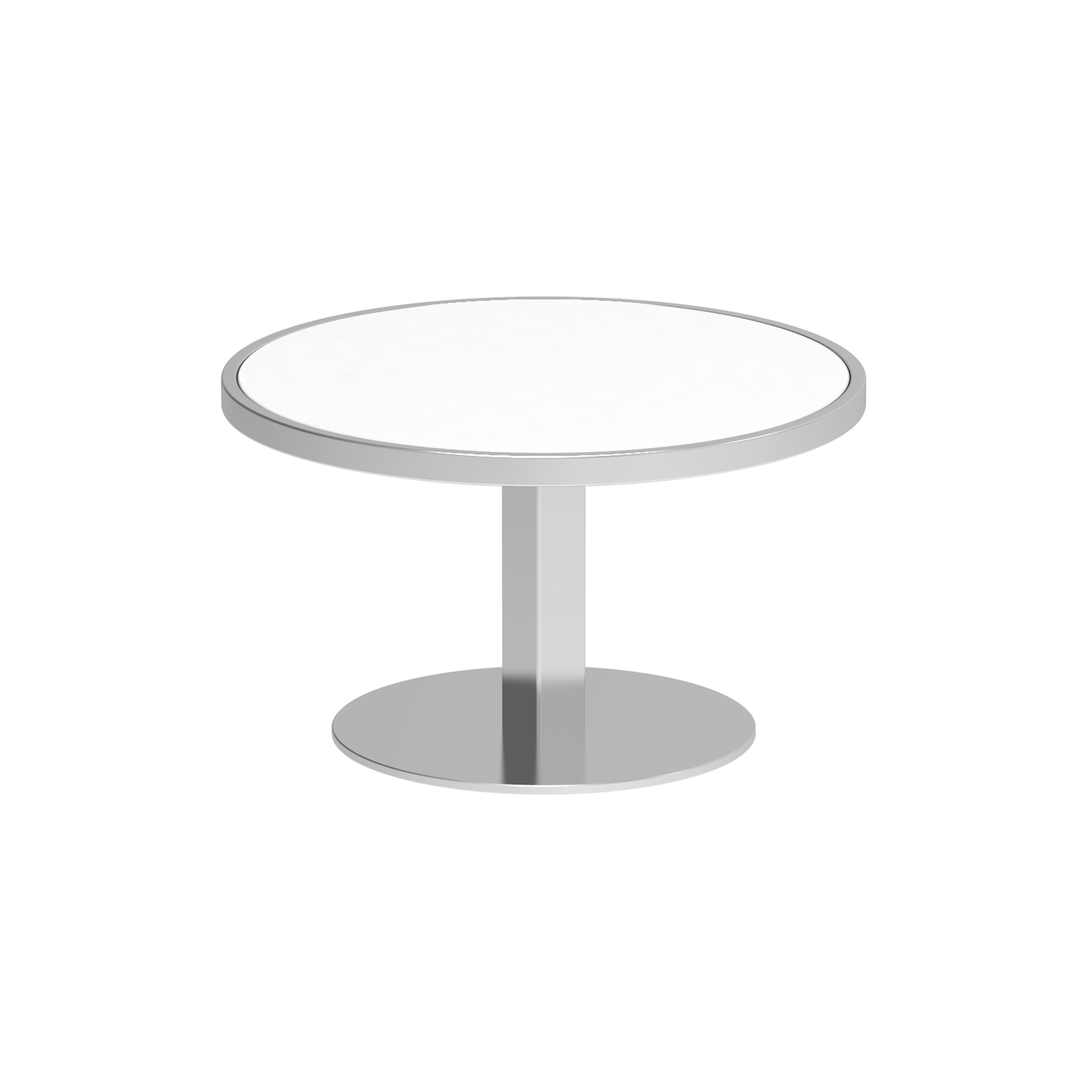 O-Zon side table 53cm round stainless steel & ceramic top