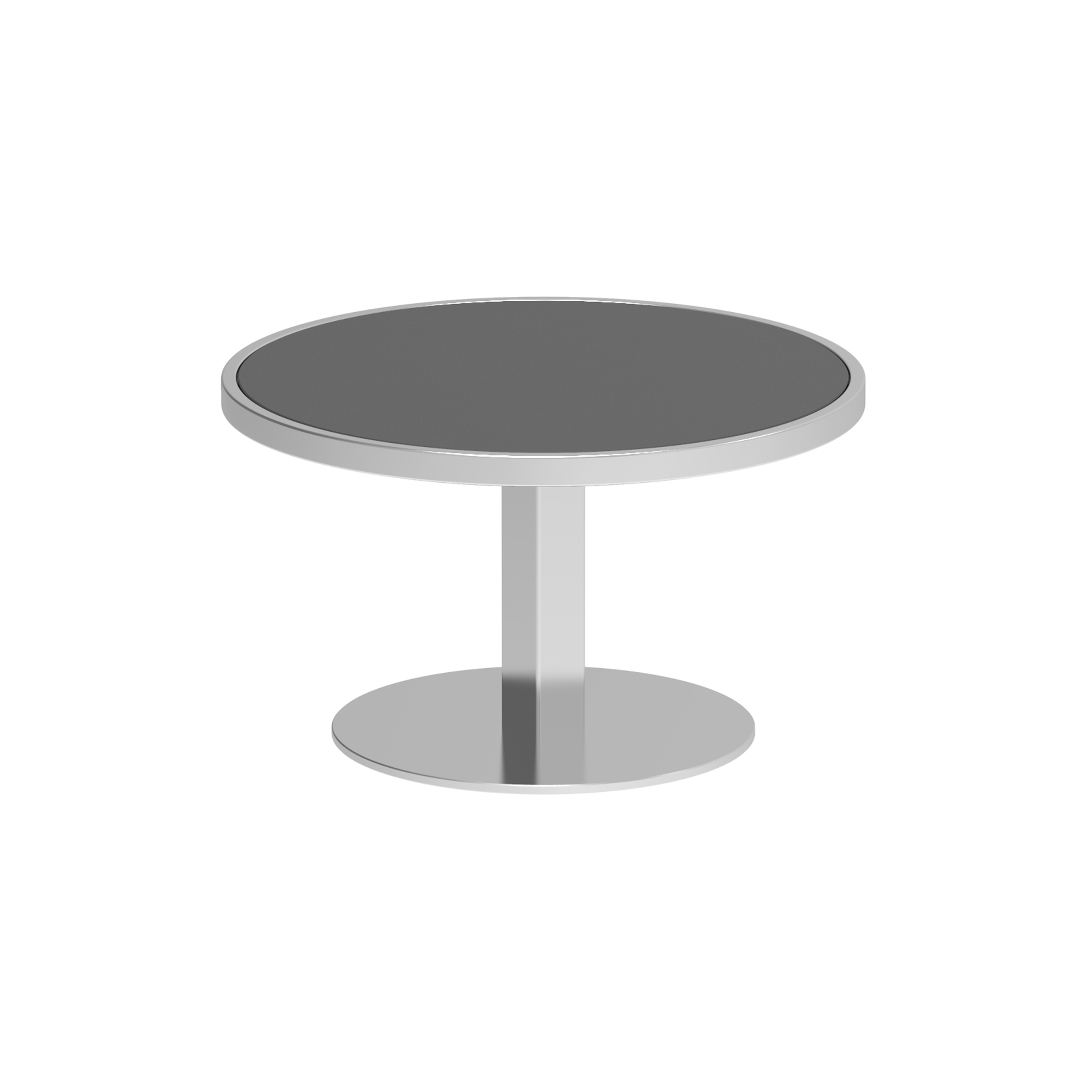 O-Zon side table 53cm round stainless steel & ceramic top