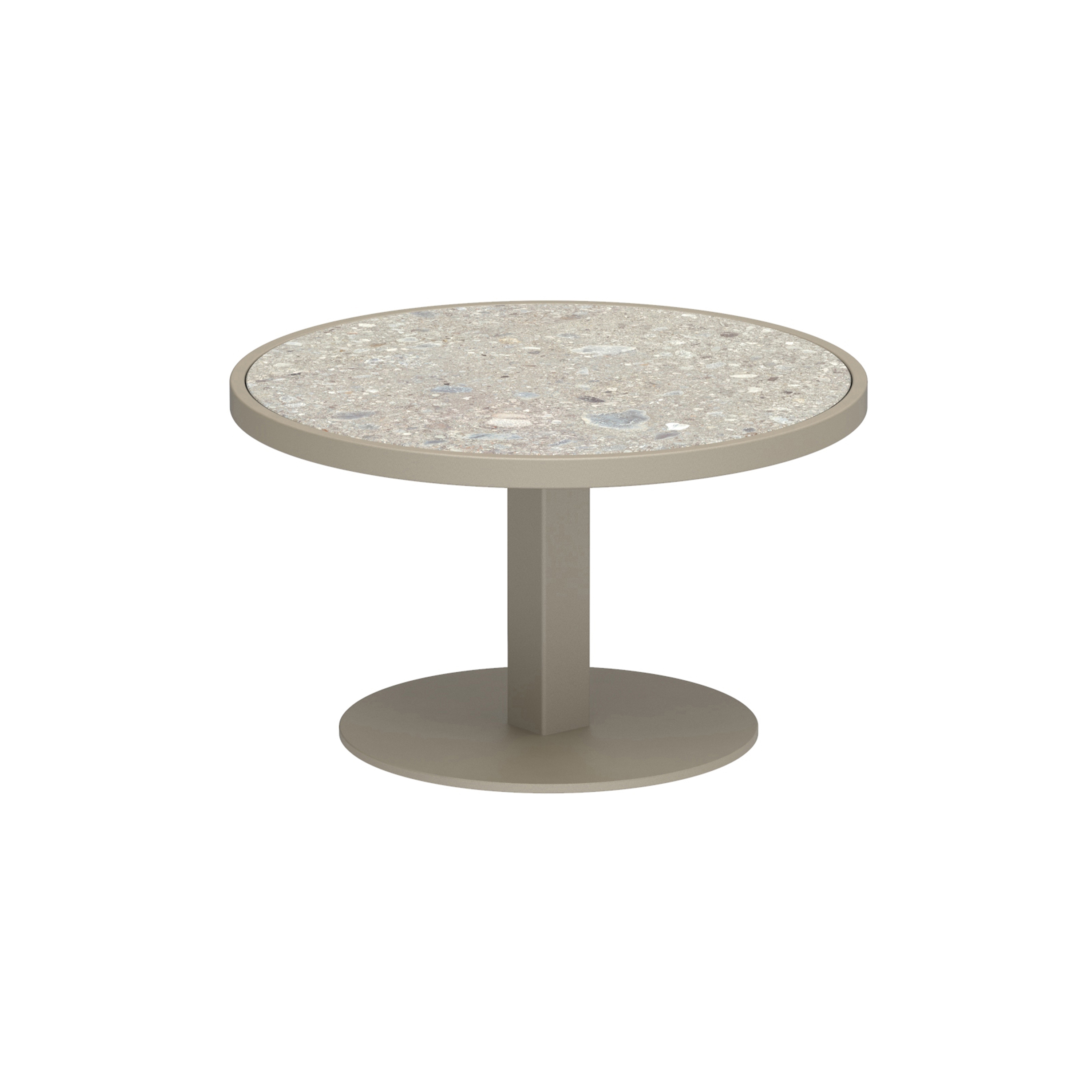 O-Zon side table 53cm round aluminium & ceramic top