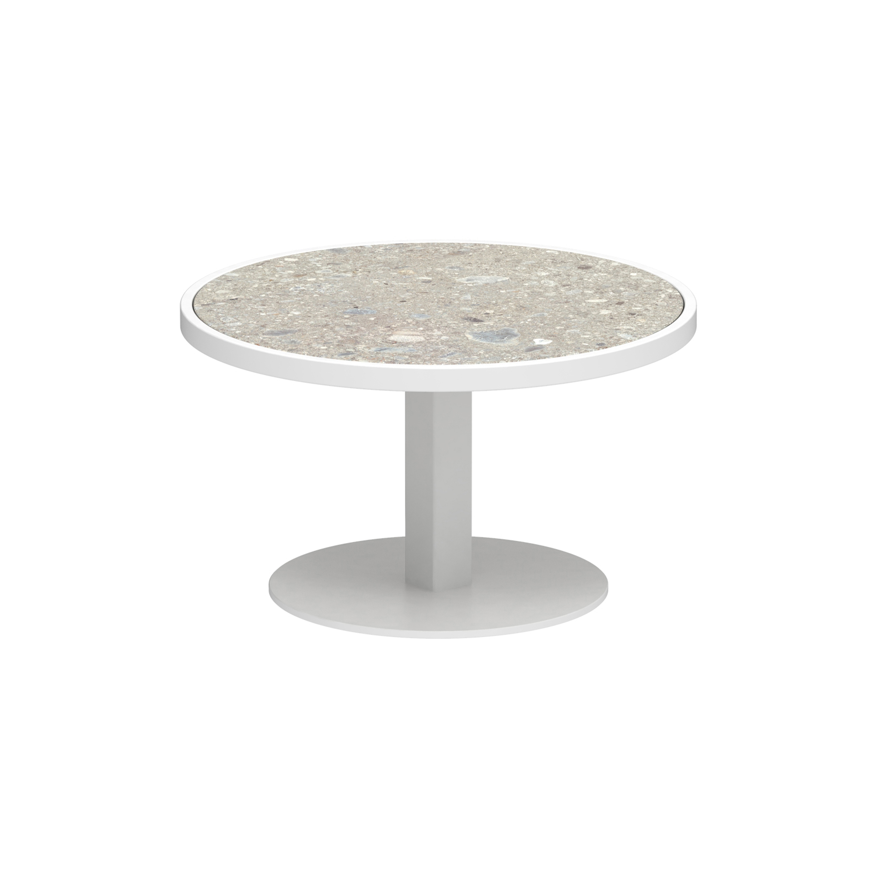 O-Zon side table 53cm round aluminium & ceramic top