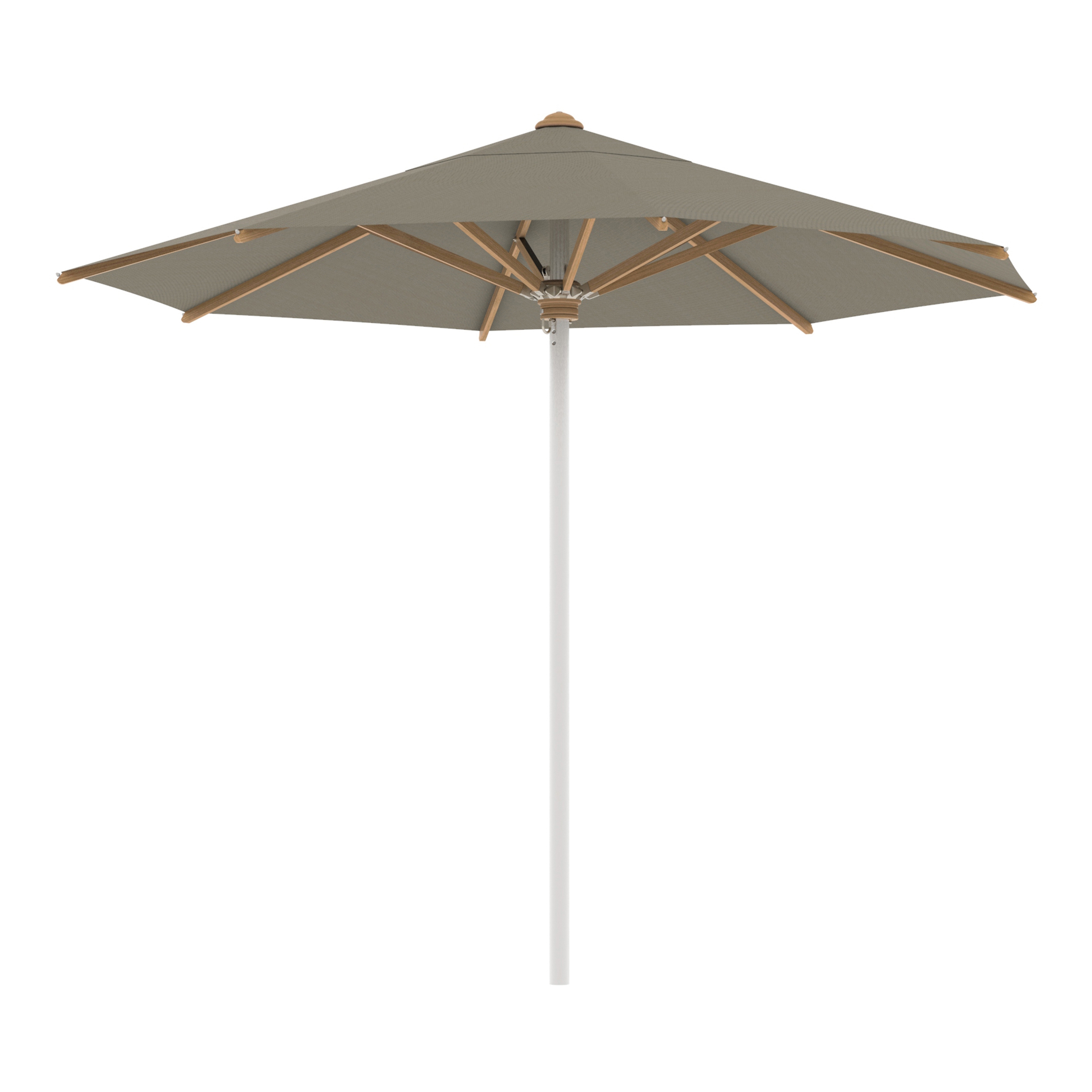 Shady umbrella 3m round stainless steel pole & teak ribs
