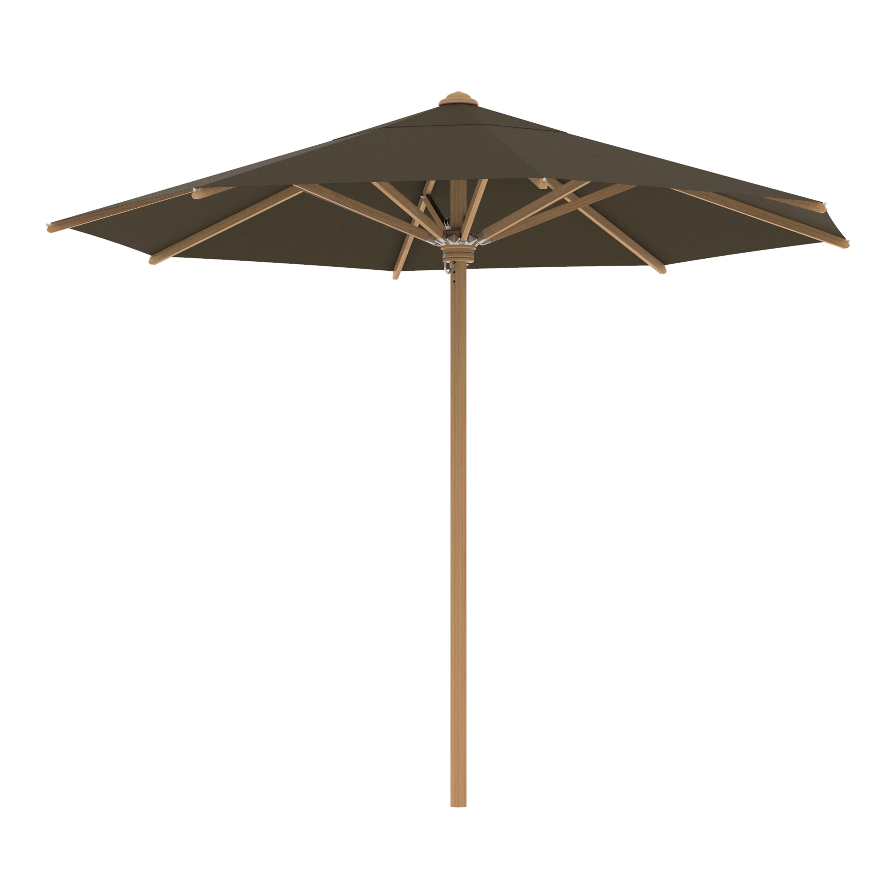 Shady Sonnenschirm 3m rund teakholz & teakholz Speichen