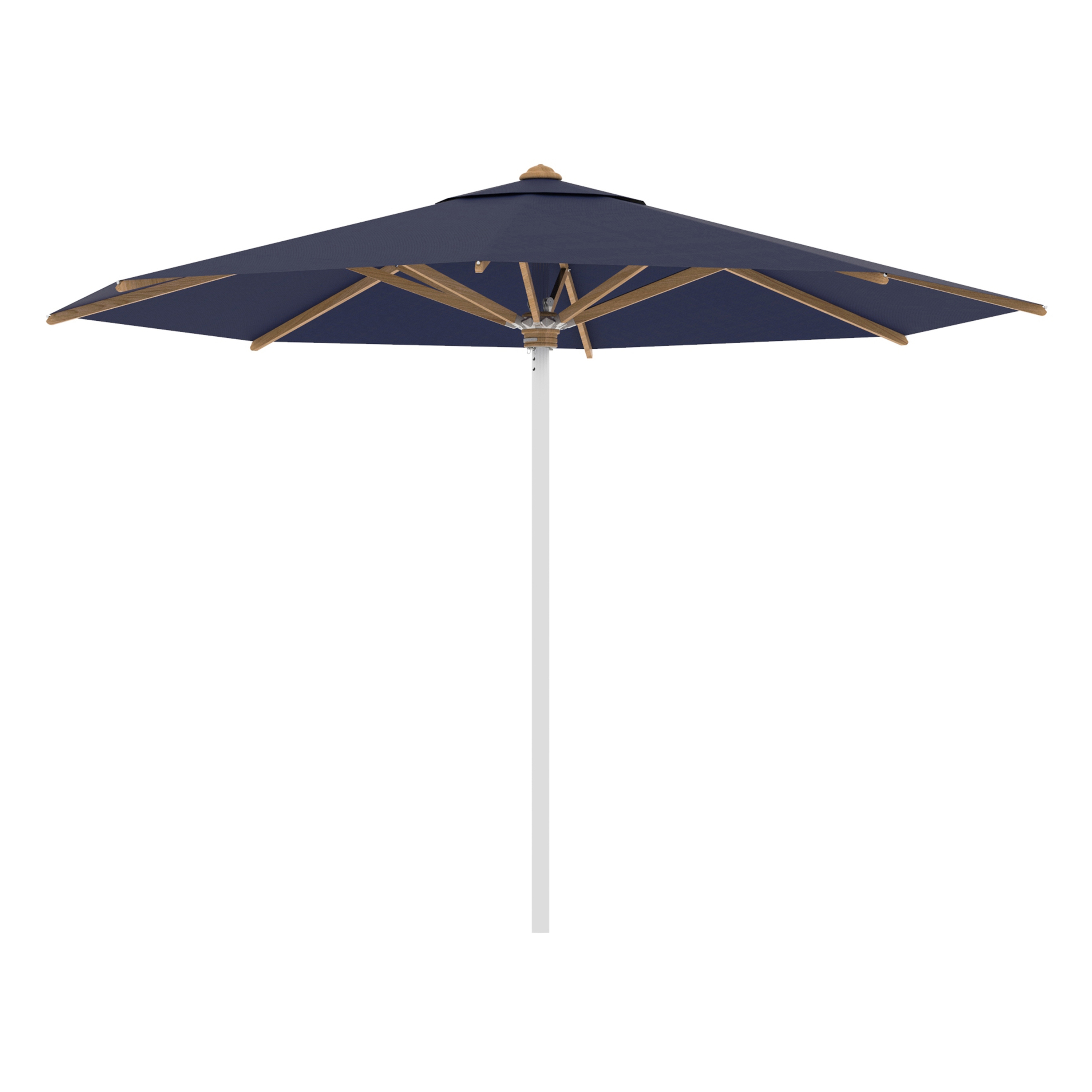 Shady umbrella 3,5m round stainless steel pole & teak ribs