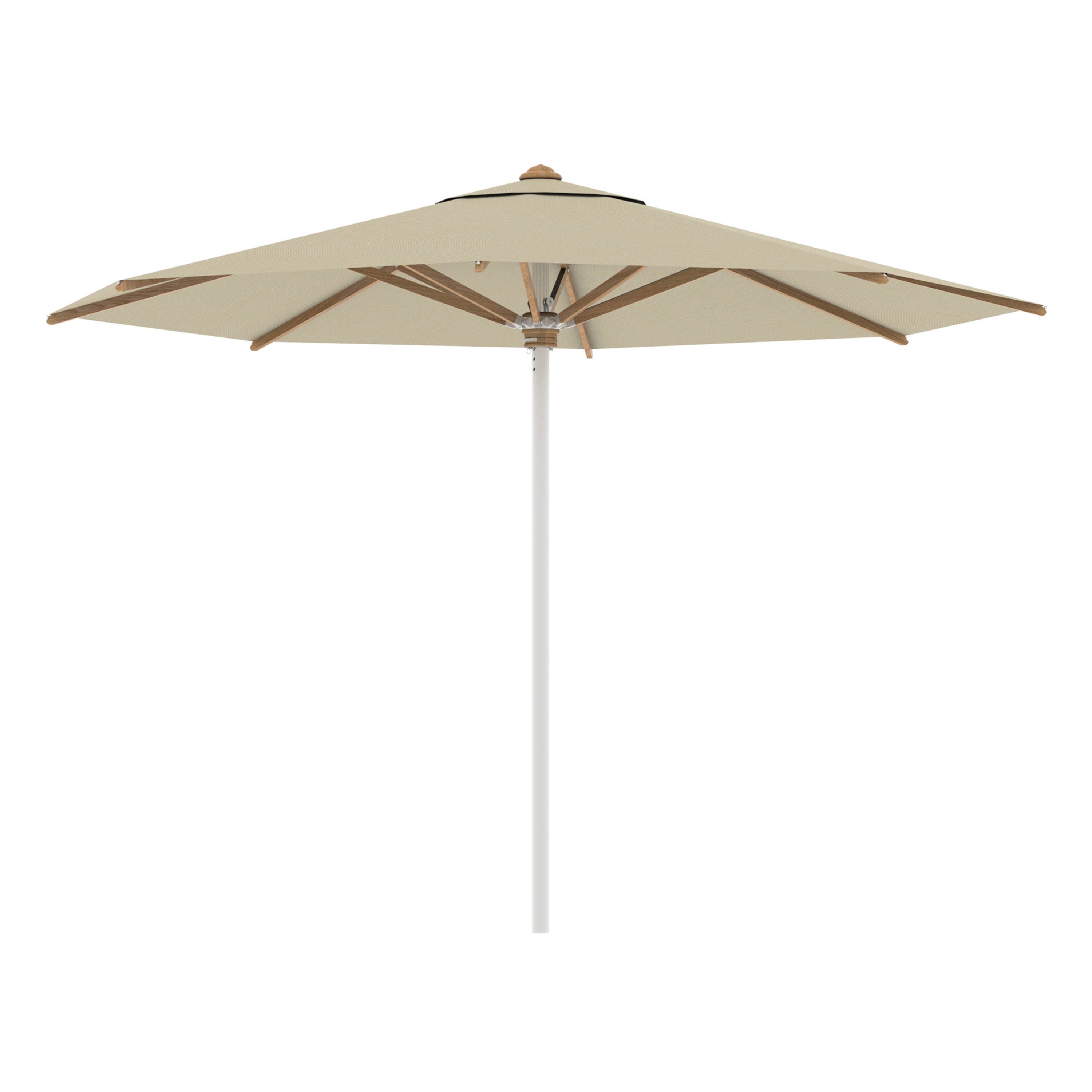 Shady umbrella 3,5m round stainless steel pole & teak ribs
