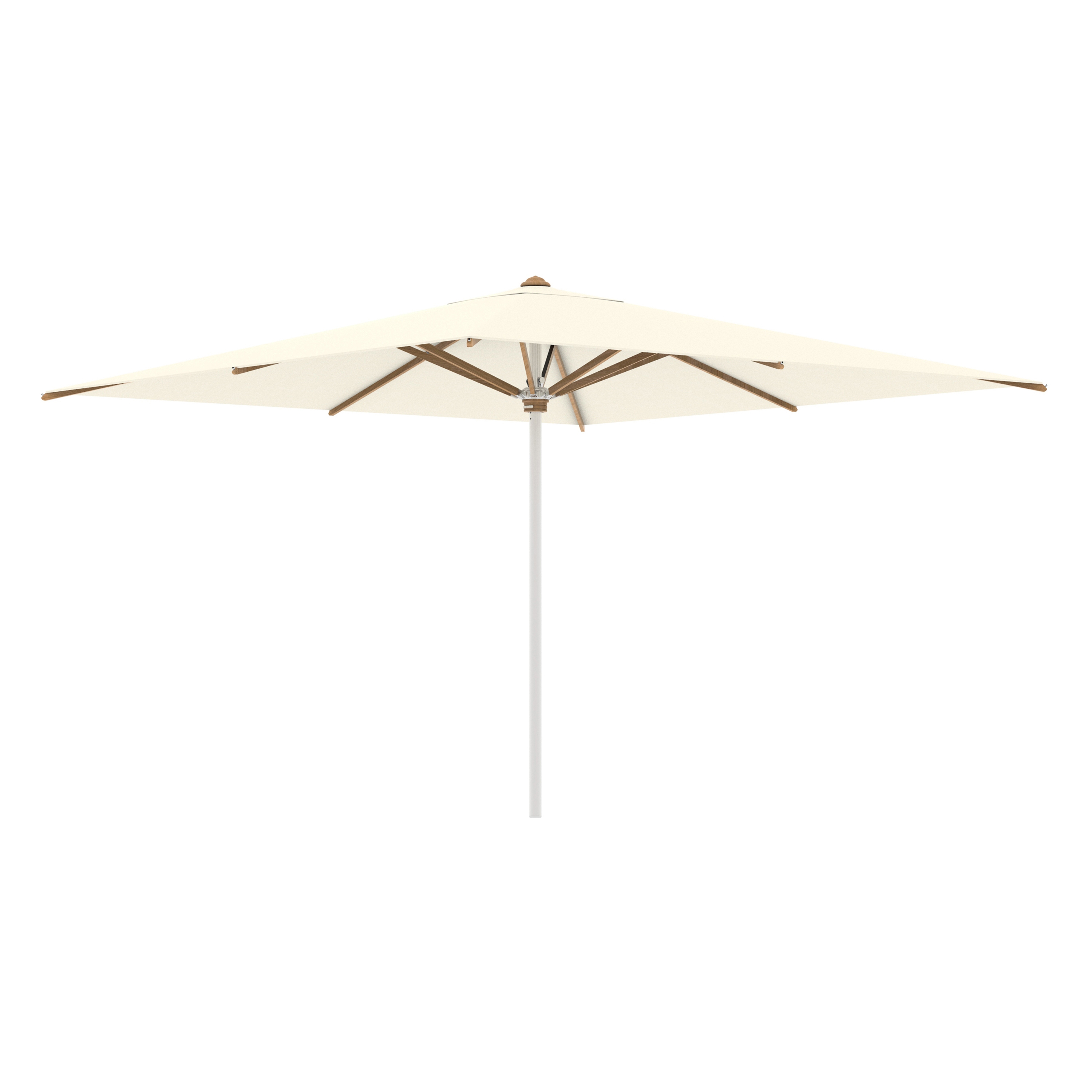 Display product Shady umbrella 3,5x3,5m stainless steel pole & teak ribs from manufacturer Royal Botania