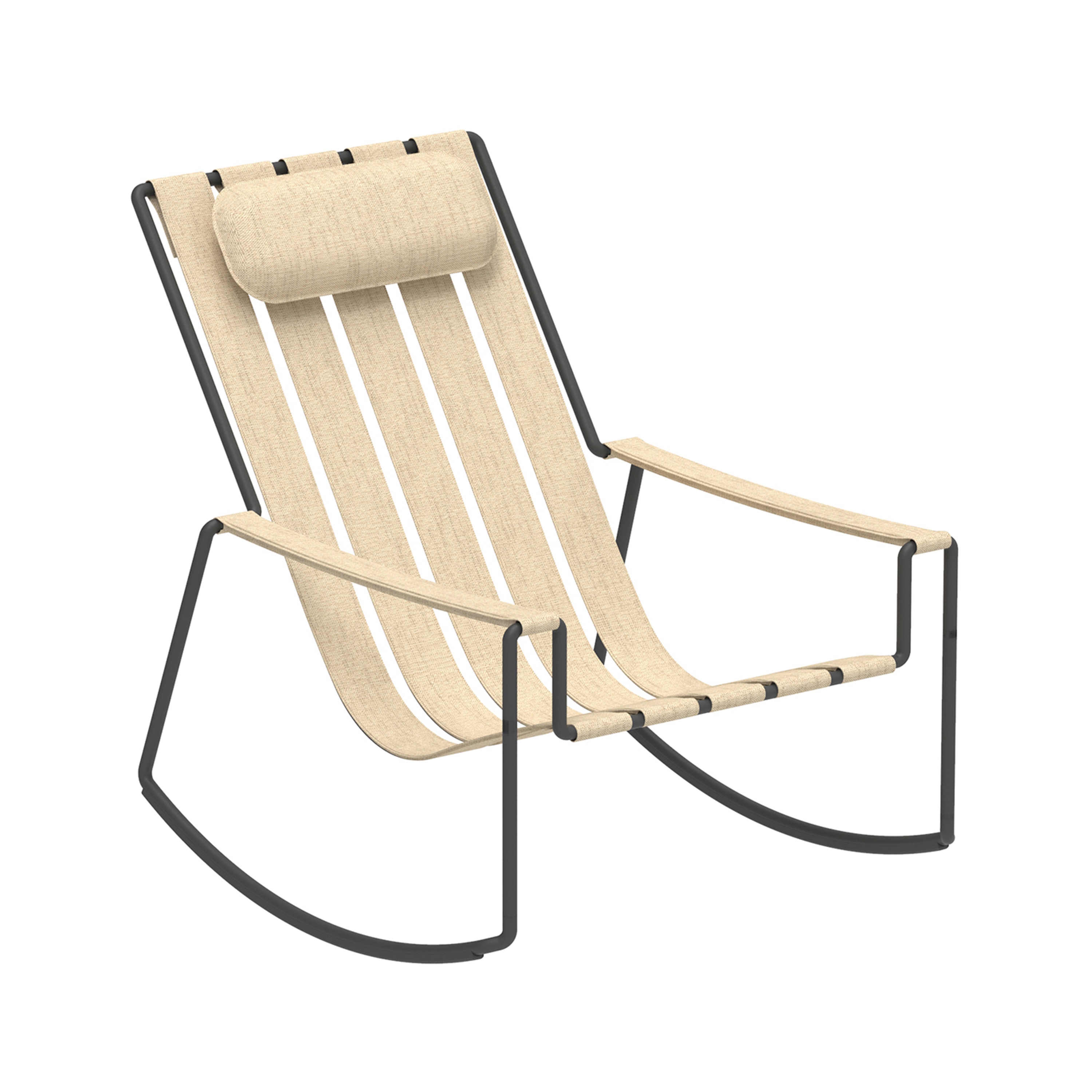 Strappy rocking chair