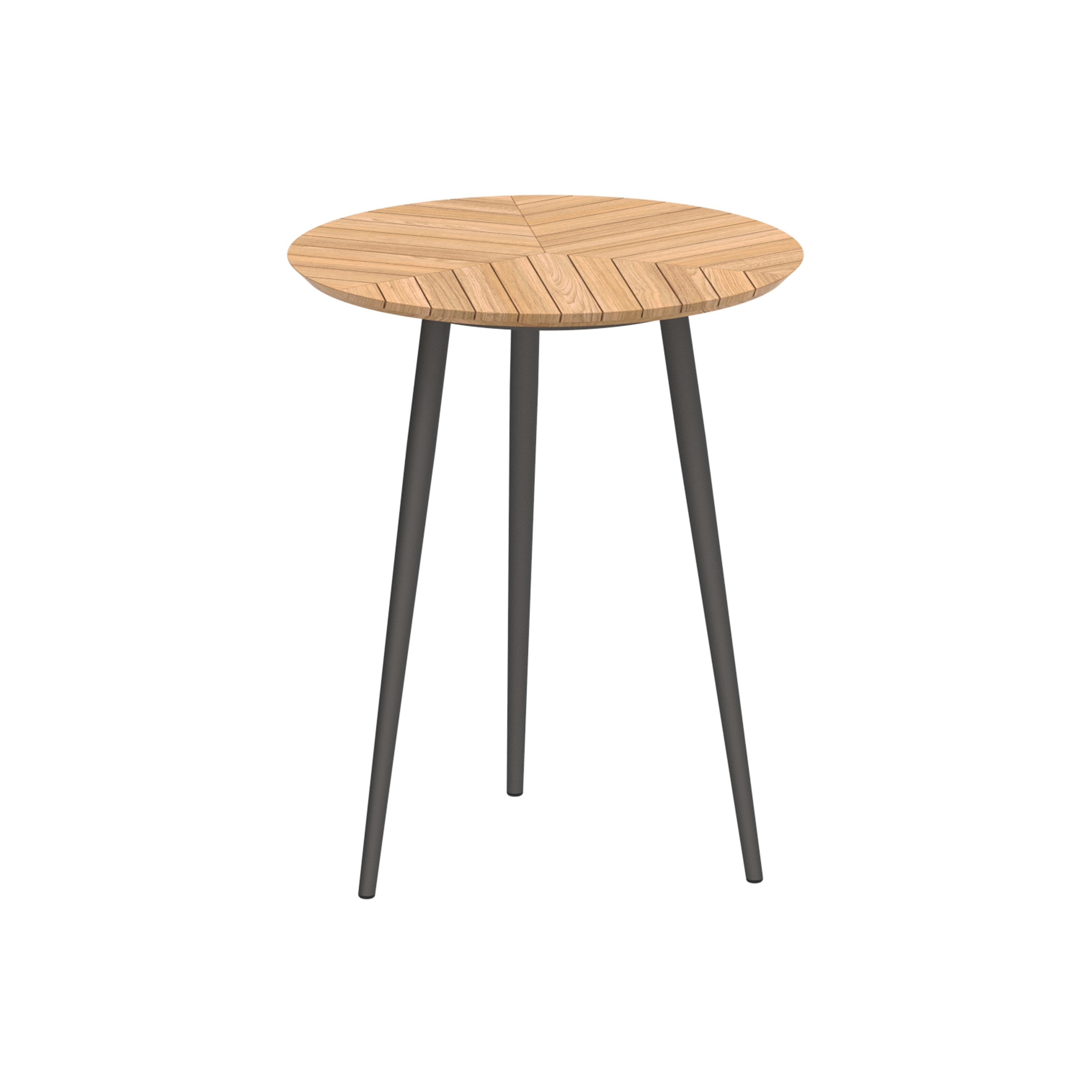 Display product Styletto round table 90 bar table teak top from manufacturer Royal Botania
