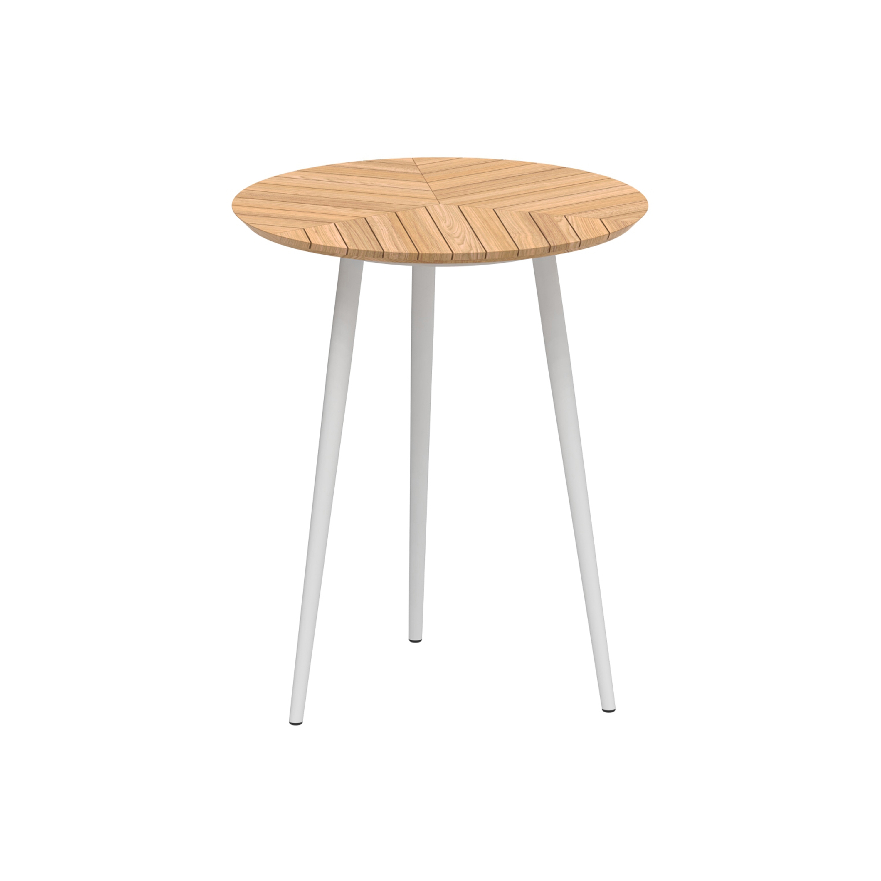 Display product Styletto round table 90 bar table teak top from manufacturer Royal Botania