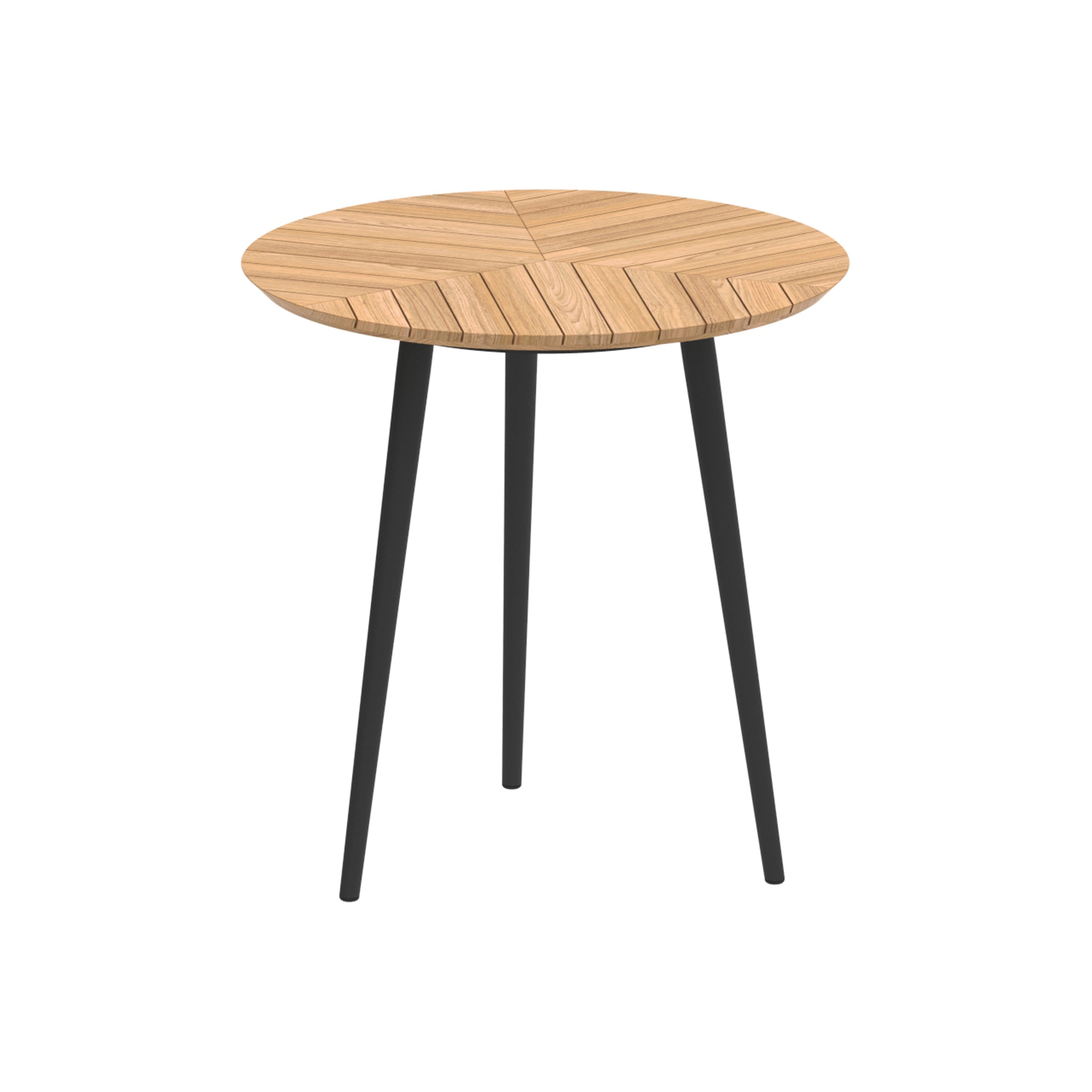 Display product Styletto round table 90 counter height teak top from manufacturer Royal Botania