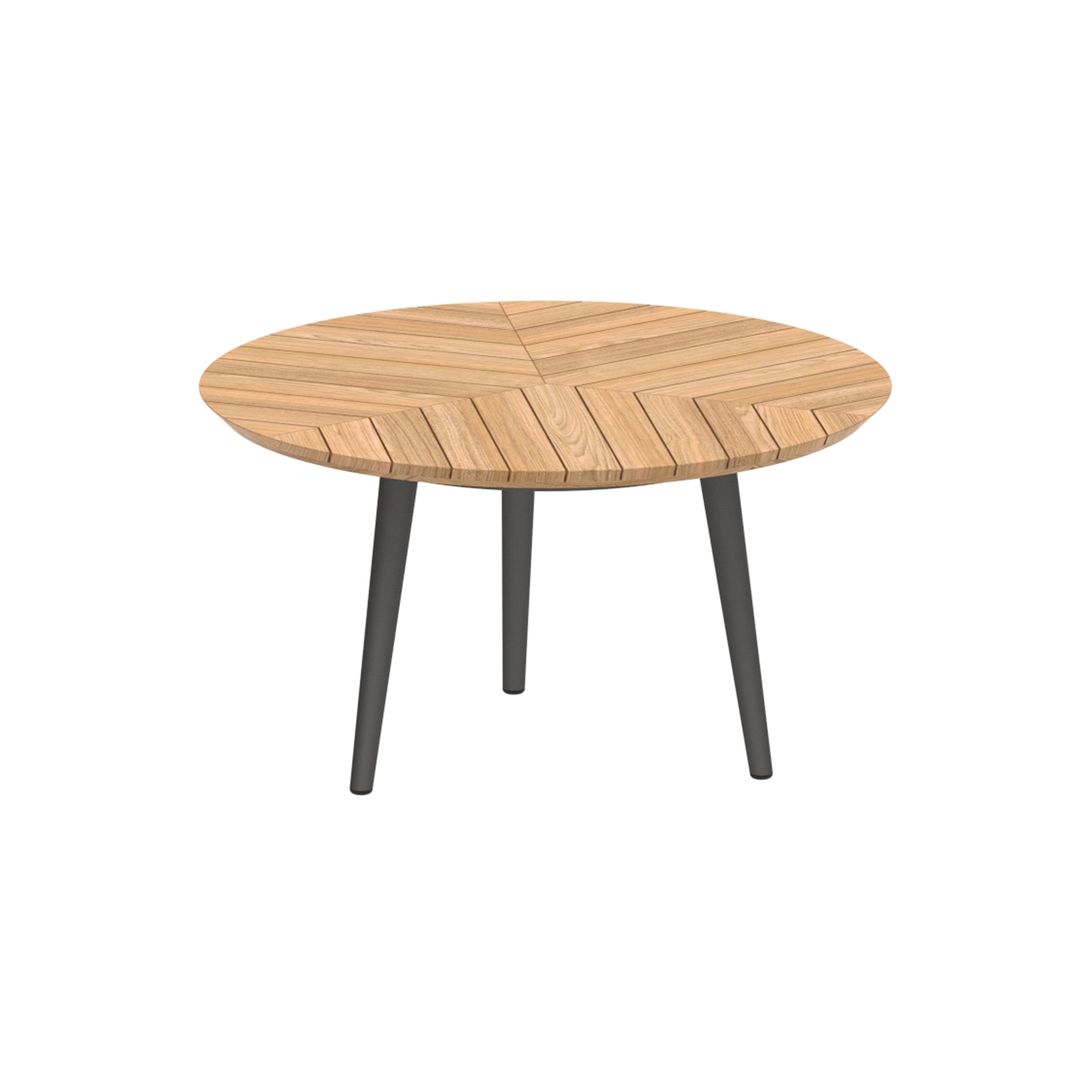 Display product Styletto round table 90 high lounge teak top from manufacturer Royal Botania