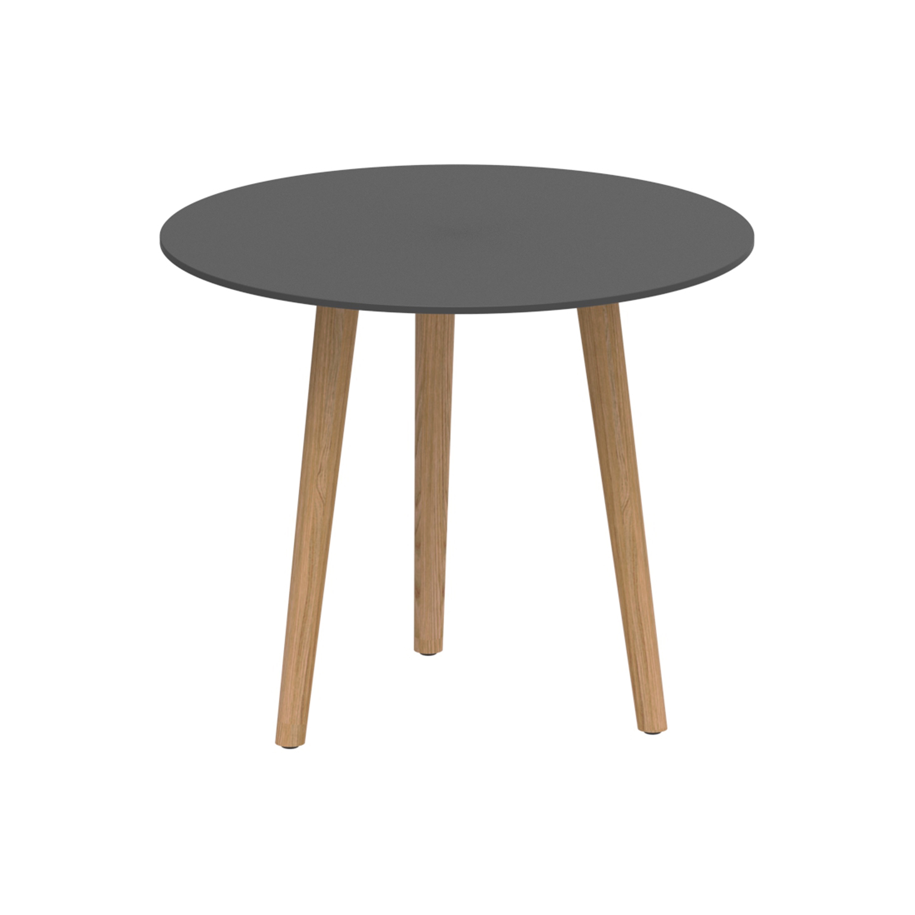 Display product Styletto round table 90 standard dining teak legs from manufacturer Royal Botania