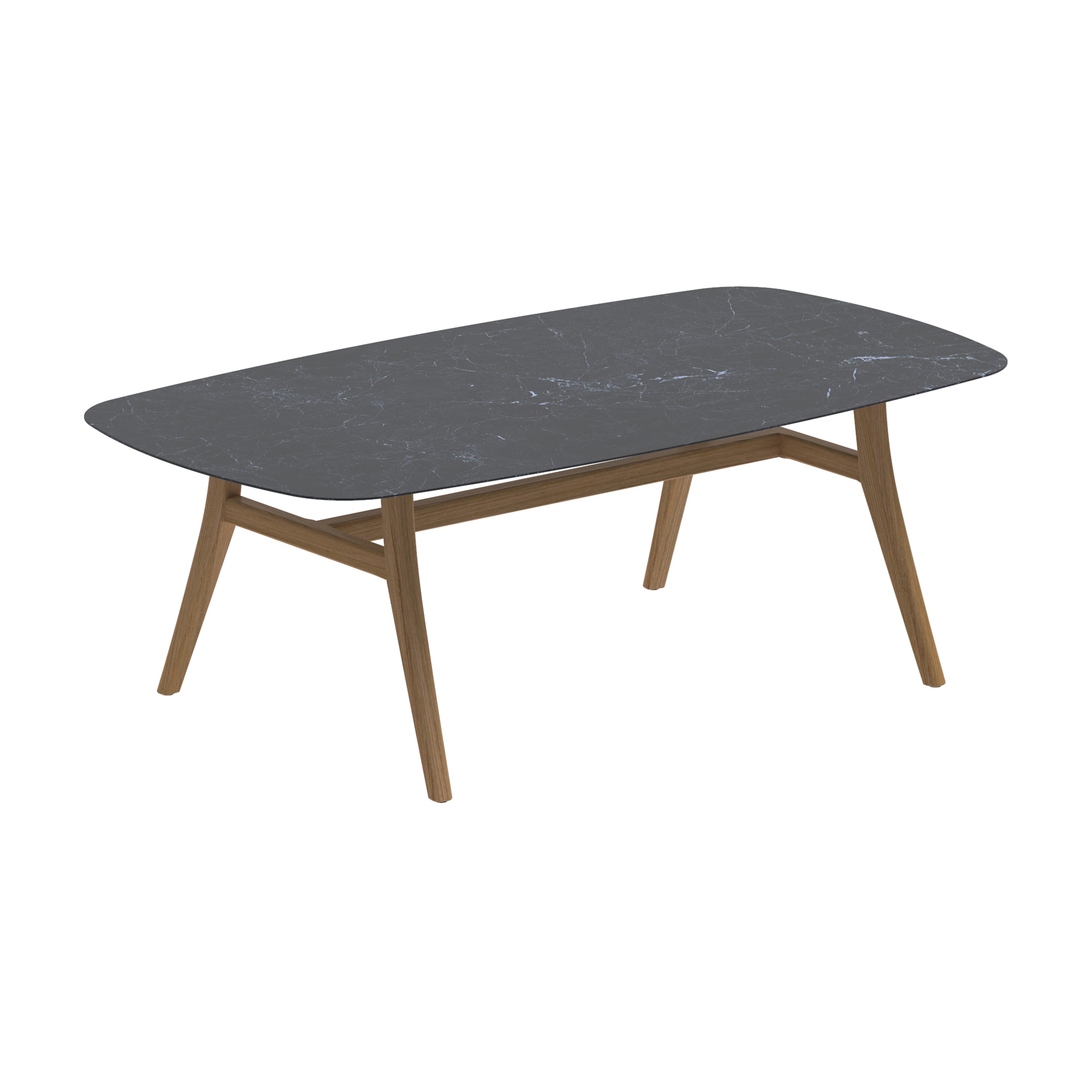 Display product Zidiz table 220x120cm coated aluminium or teak & ceramic top from manufacturer Royal Botania