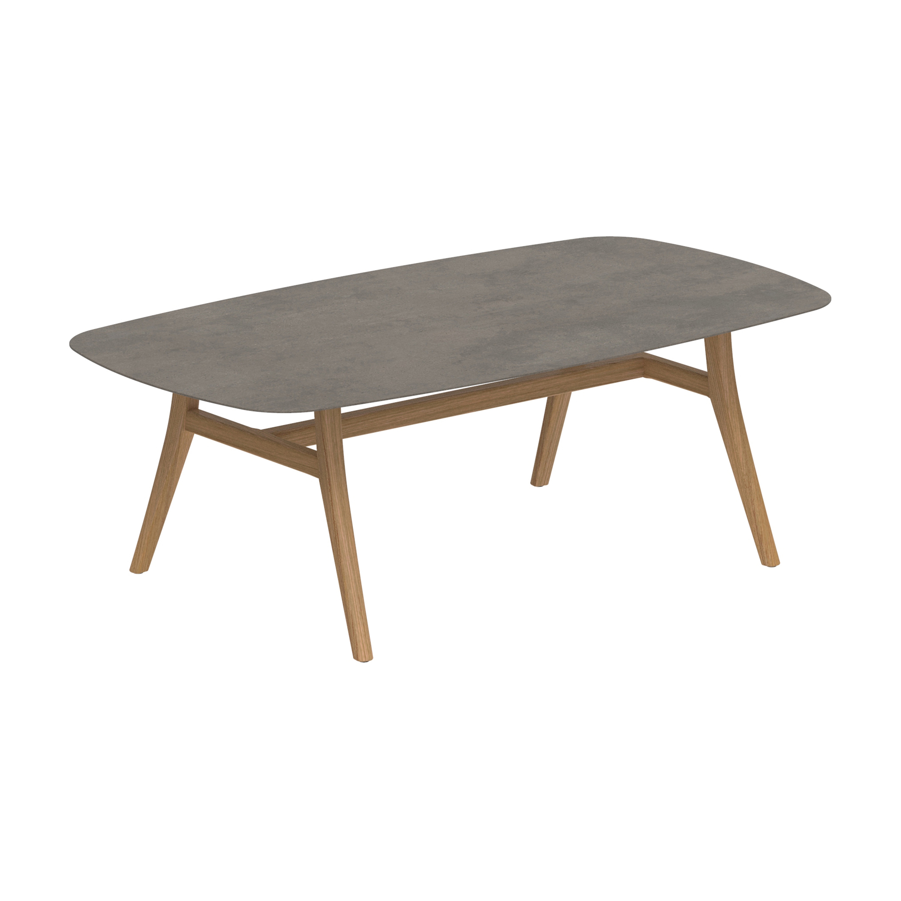 Display product Zidiz table 220x120cm coated aluminium or teak & ceramic top from manufacturer Royal Botania
