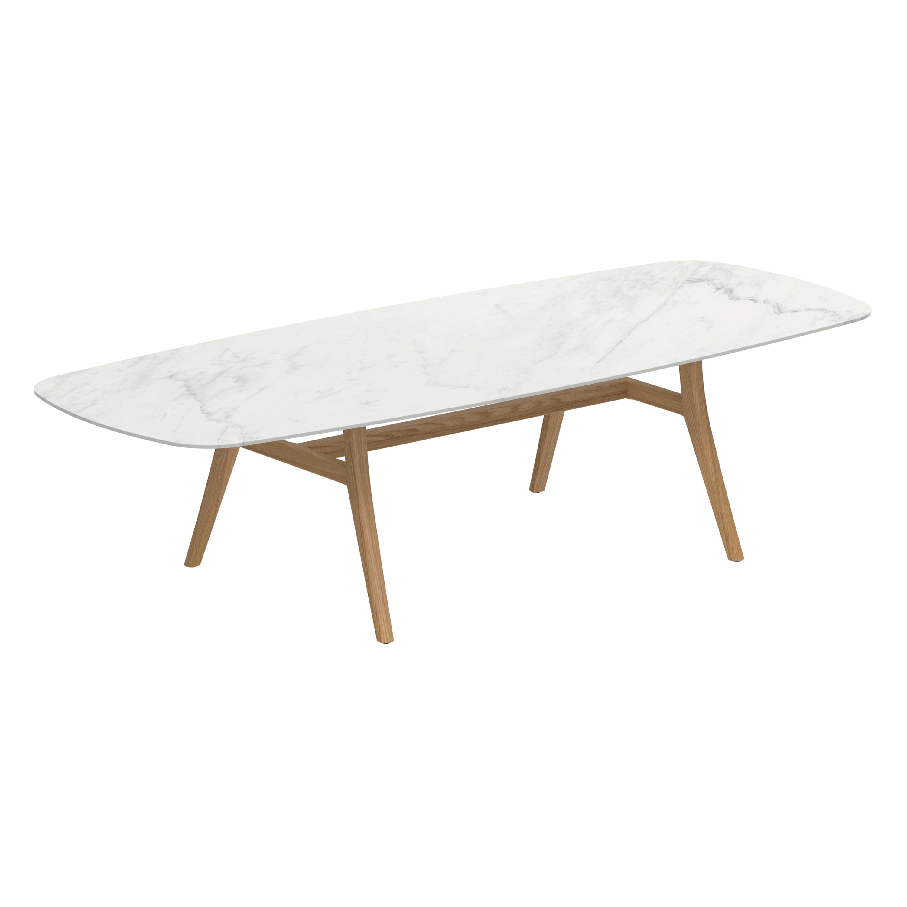 Zidiz table 300x120cm oval coated aluminium or teak & ceramic top