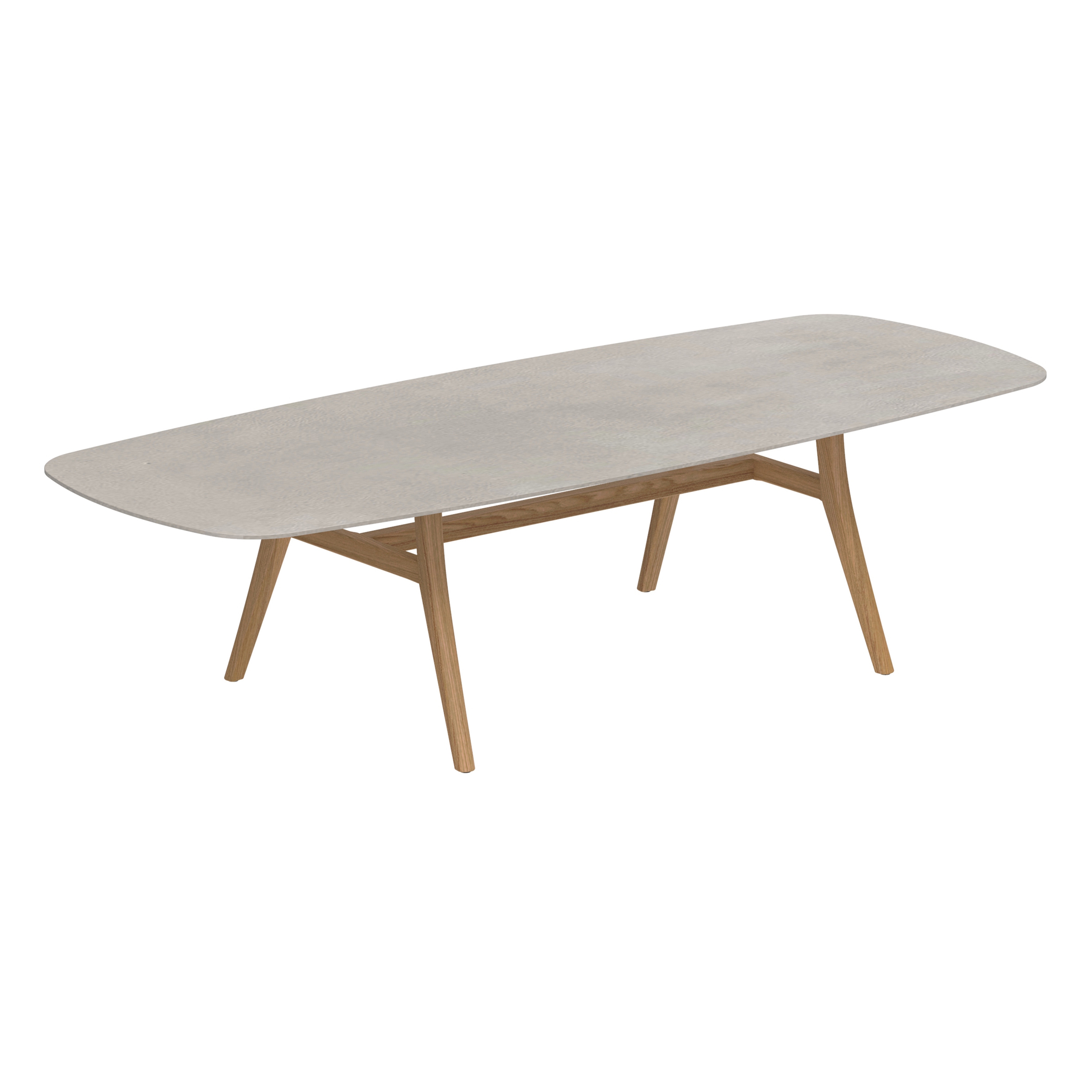 Zidiz table 300x120cm oval coated aluminium or teak & ceramic top