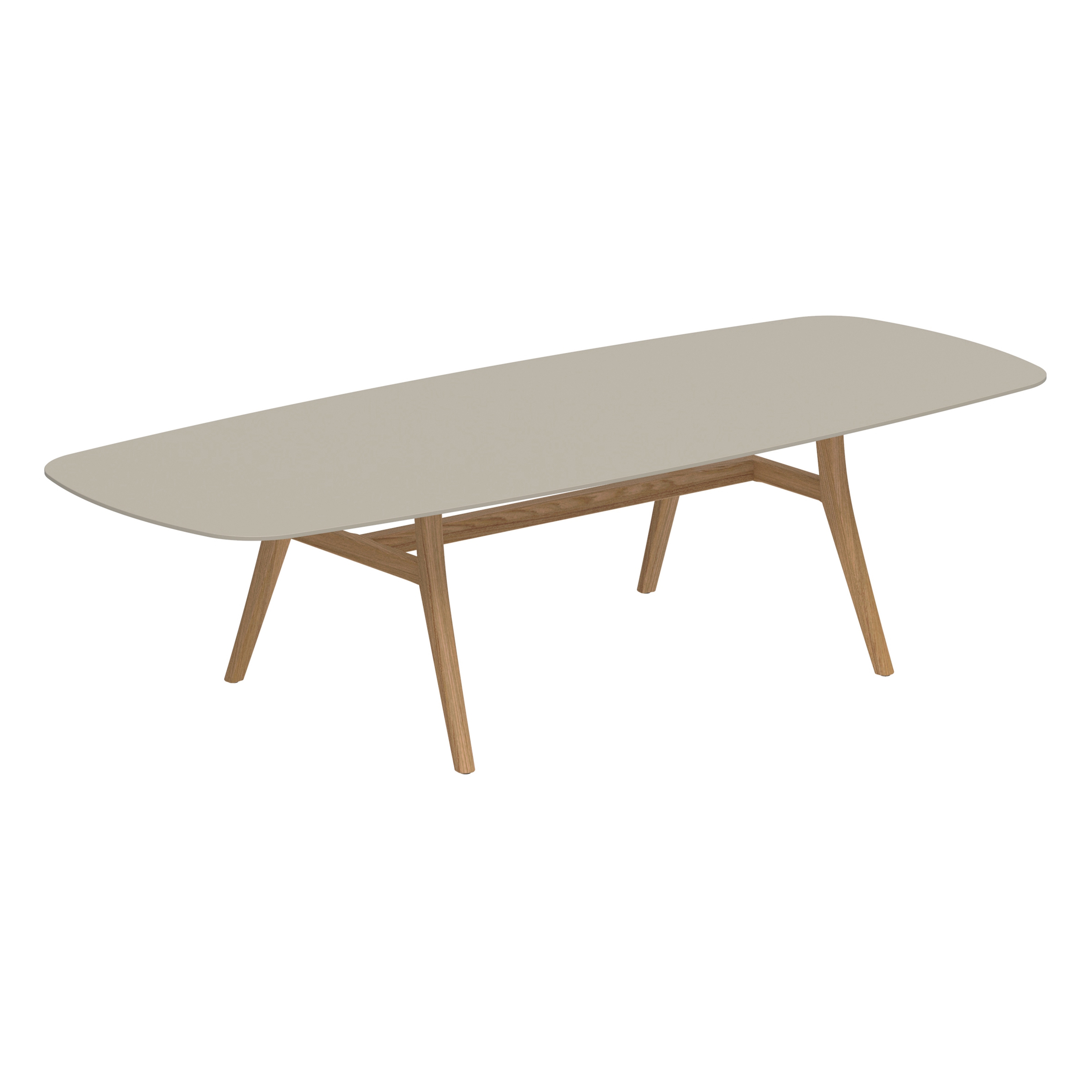 Zidiz table 300x120cm oval coated aluminium or teak & ceramic top