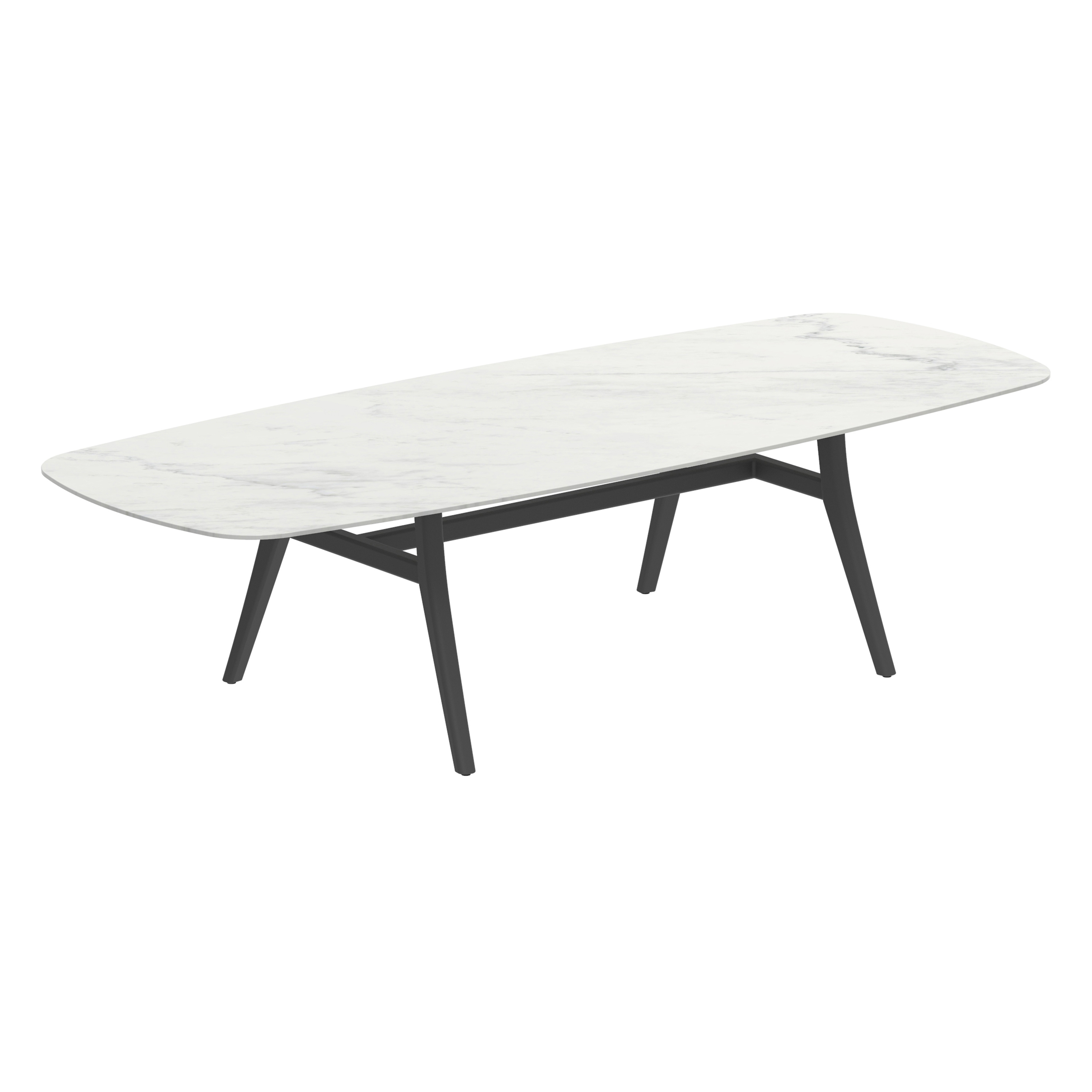 Zidiz table 300x120cm oval coated aluminium or teak & ceramic top