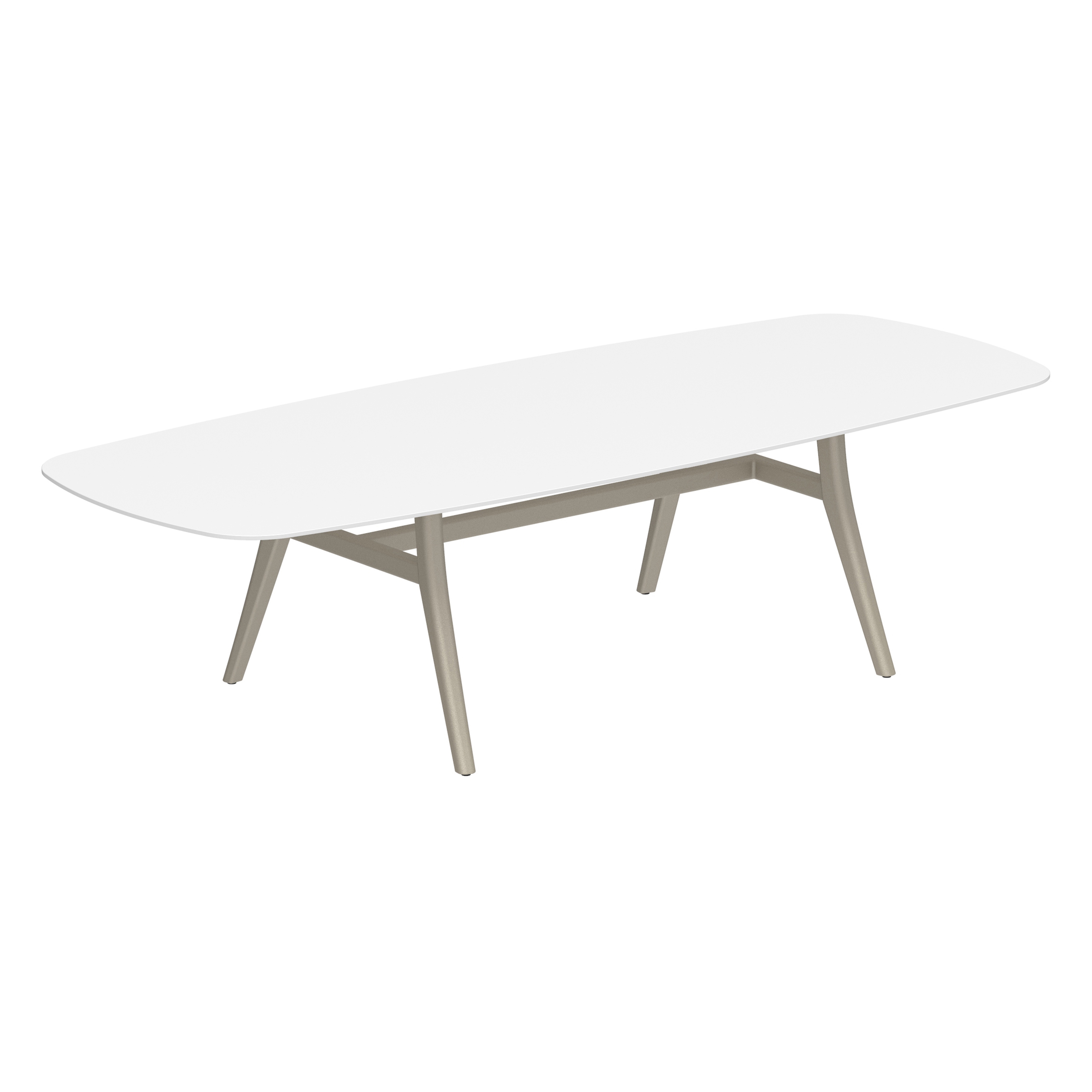 Display product Zidiz table 300x120cm oval coated aluminium or teak & ceramic top from manufacturer Royal Botania