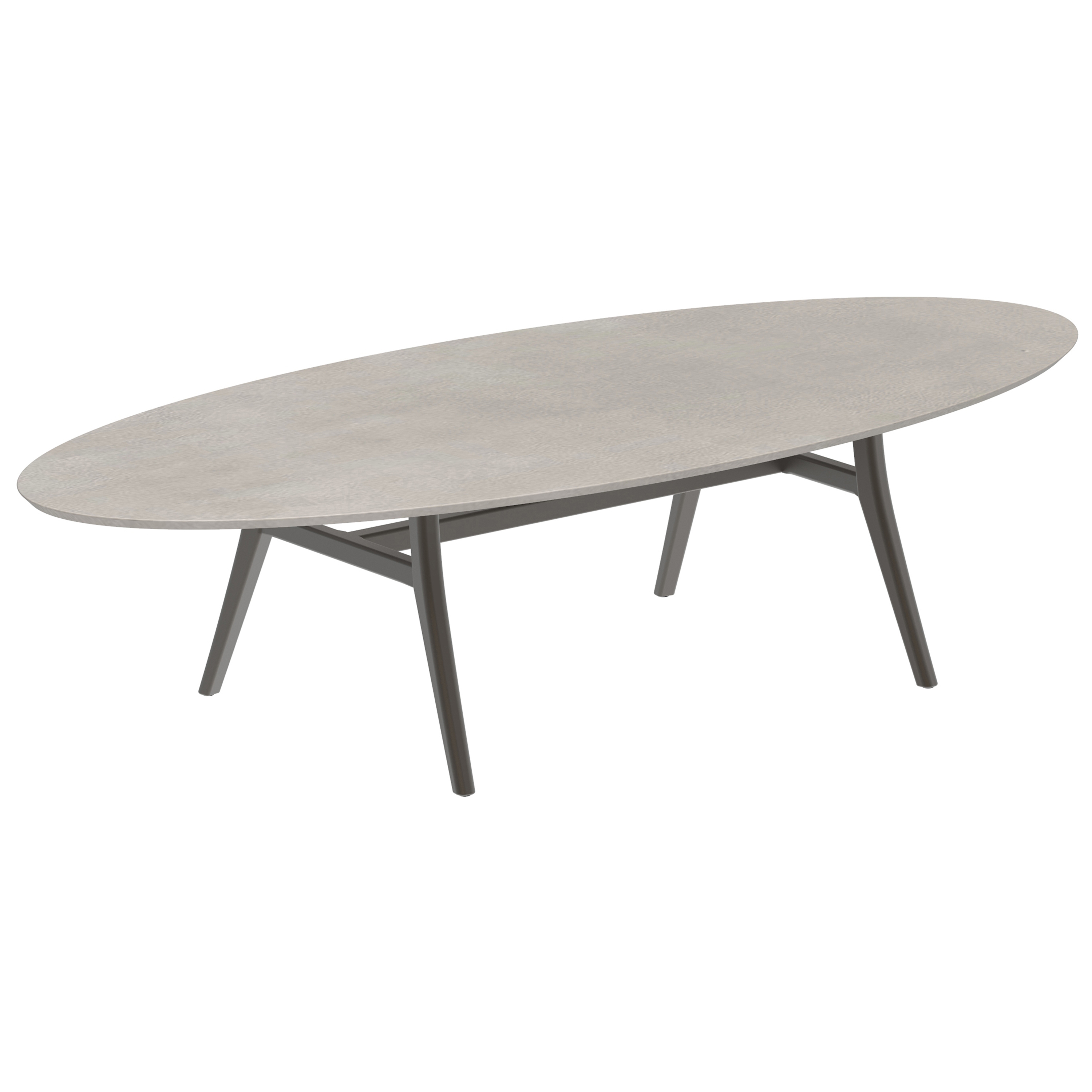 Zidiz table 320x140cm ellipse coated aluminium or teak & ceram top