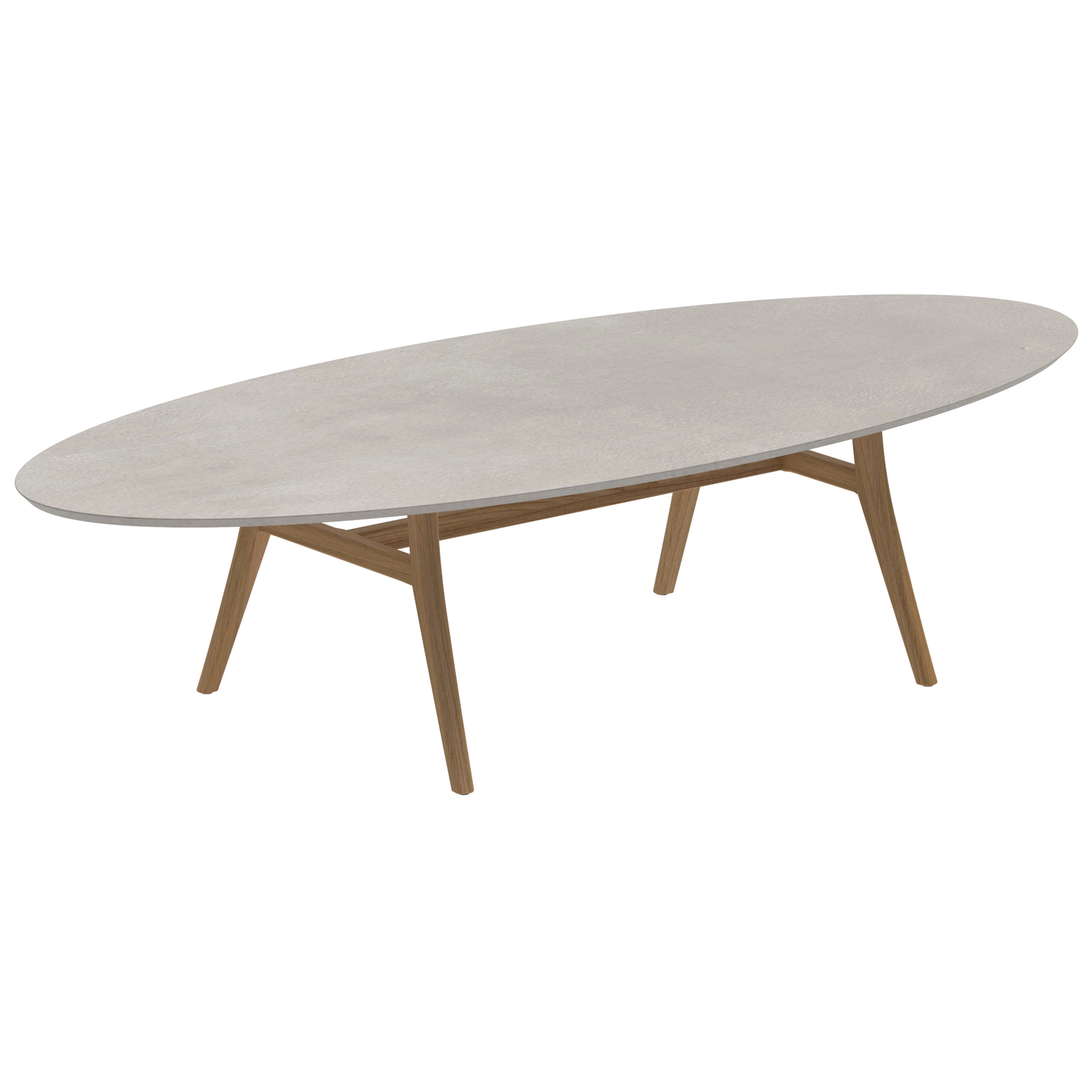 Zidiz table 320x140cm ellipse coated aluminium or teak & ceram top