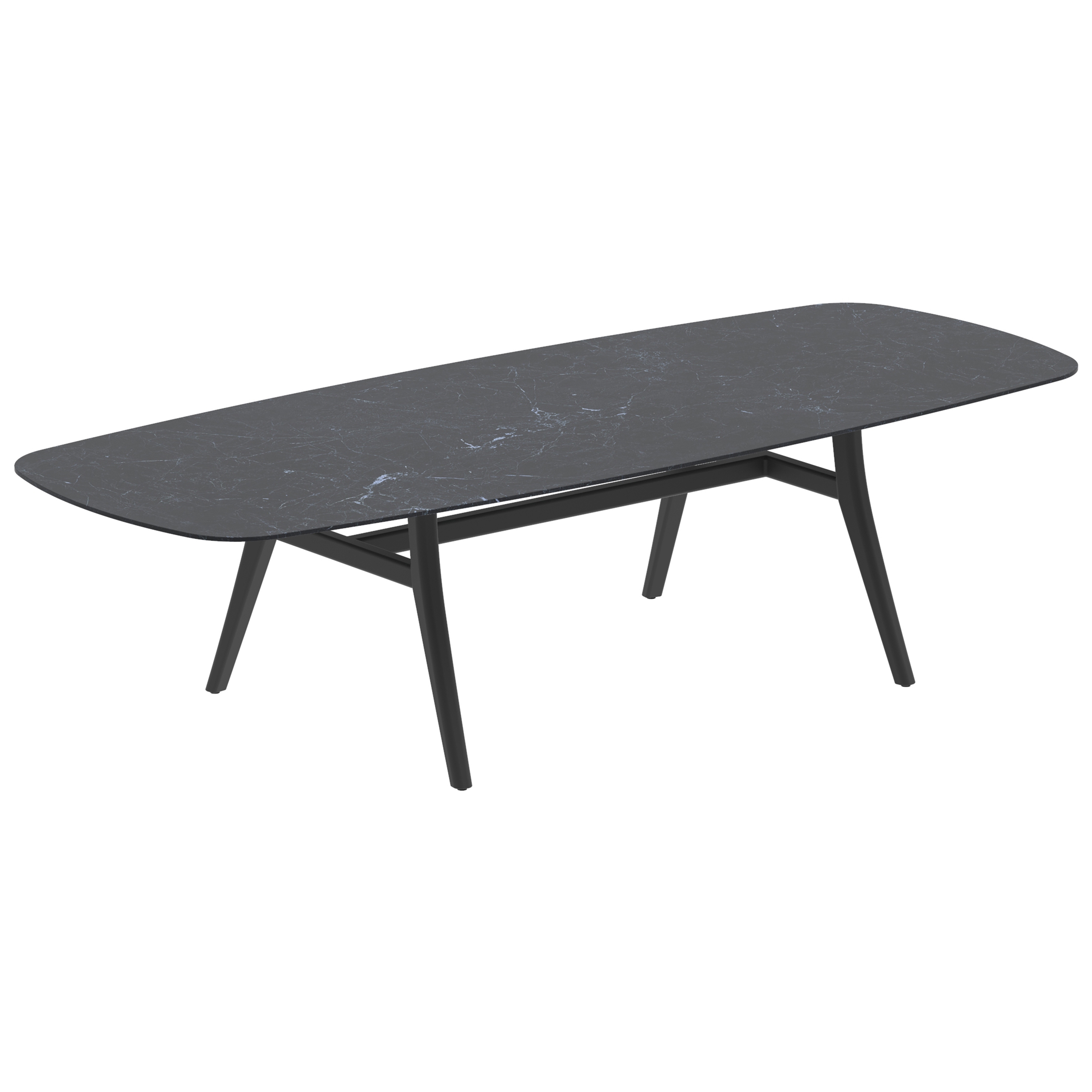 Zidiz table 320x140cm ellipse coated aluminium or teak & ceram top