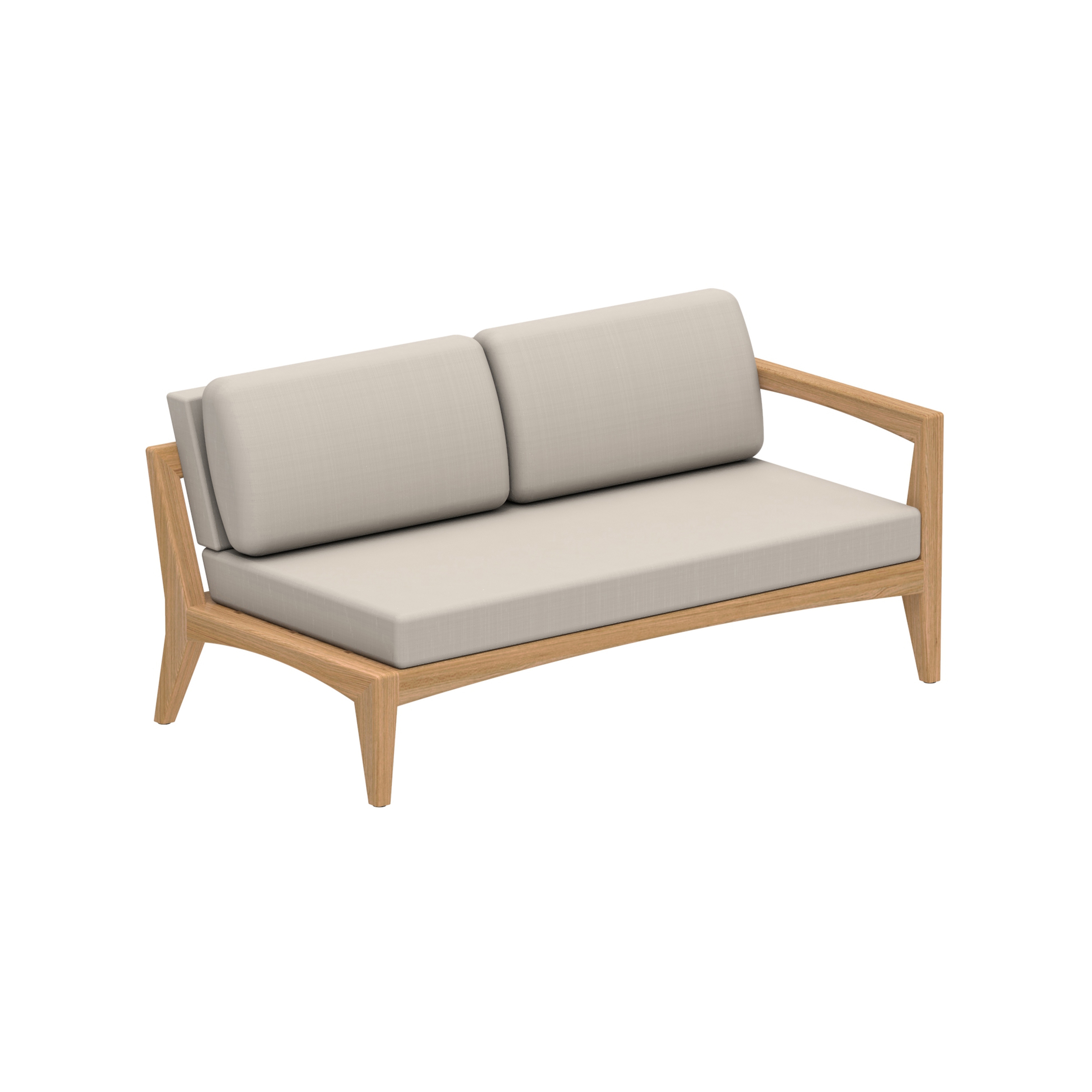 Display product Zenhit Lounge two seater left armrest teak from manufacturer Royal Botania