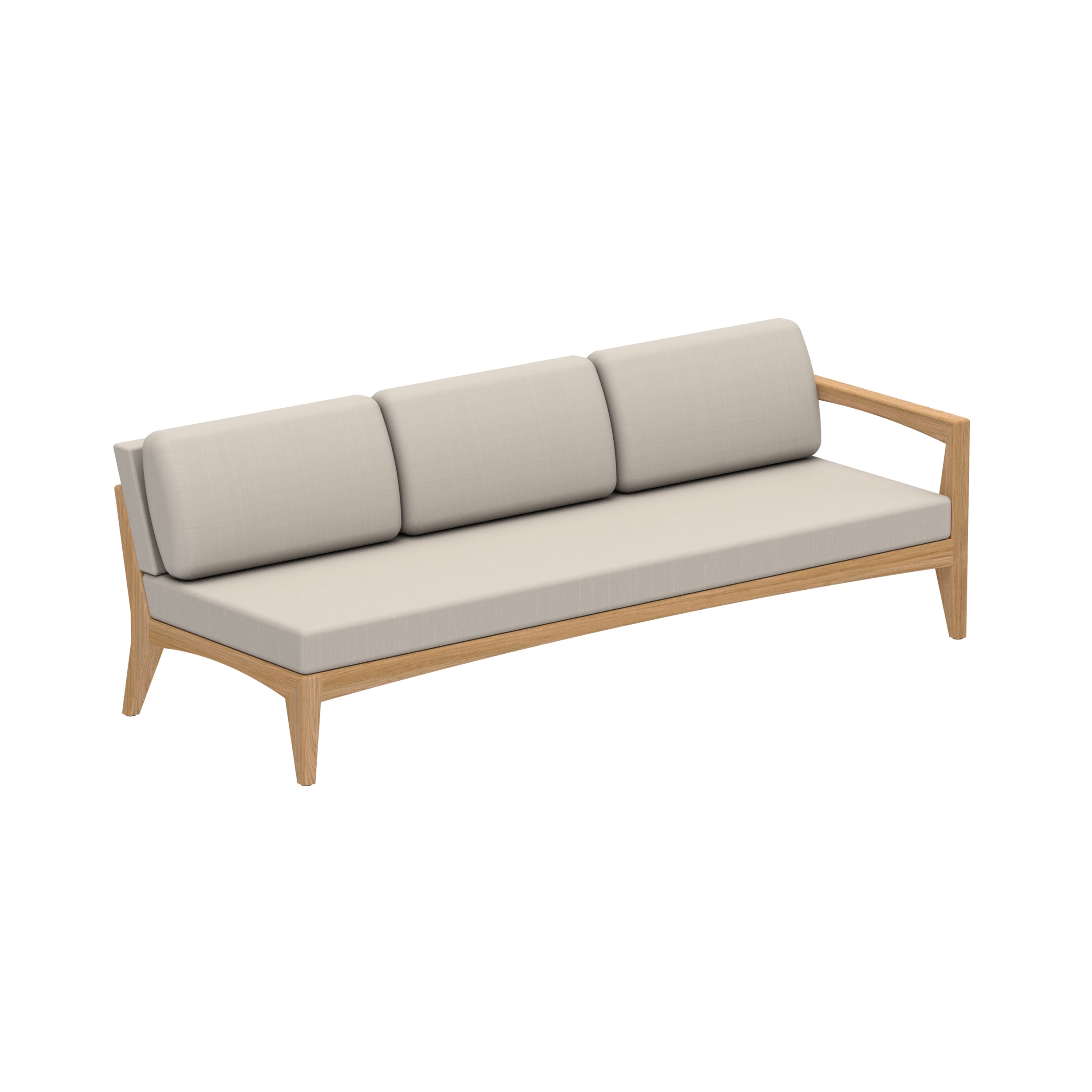 Display product Zenhit Lounge three seater left armrest teak from manufacturer Royal Botania