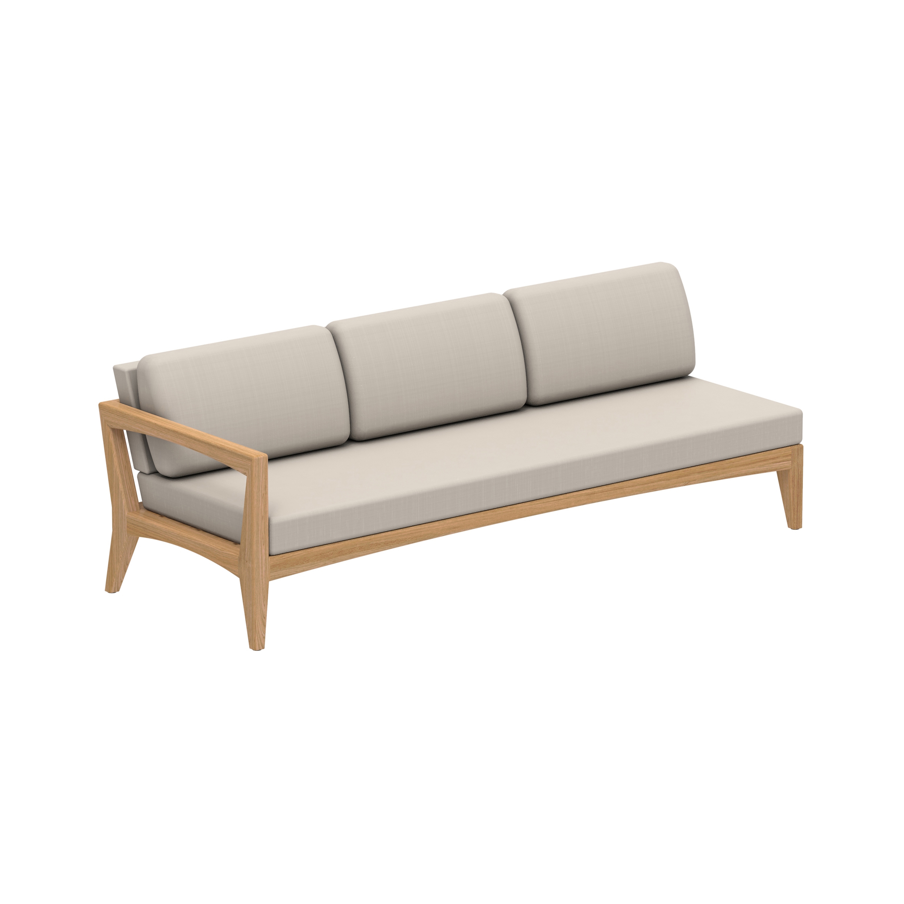 Display product Zenhit Lounge three seater right armrest teak from manufacturer Royal Botania