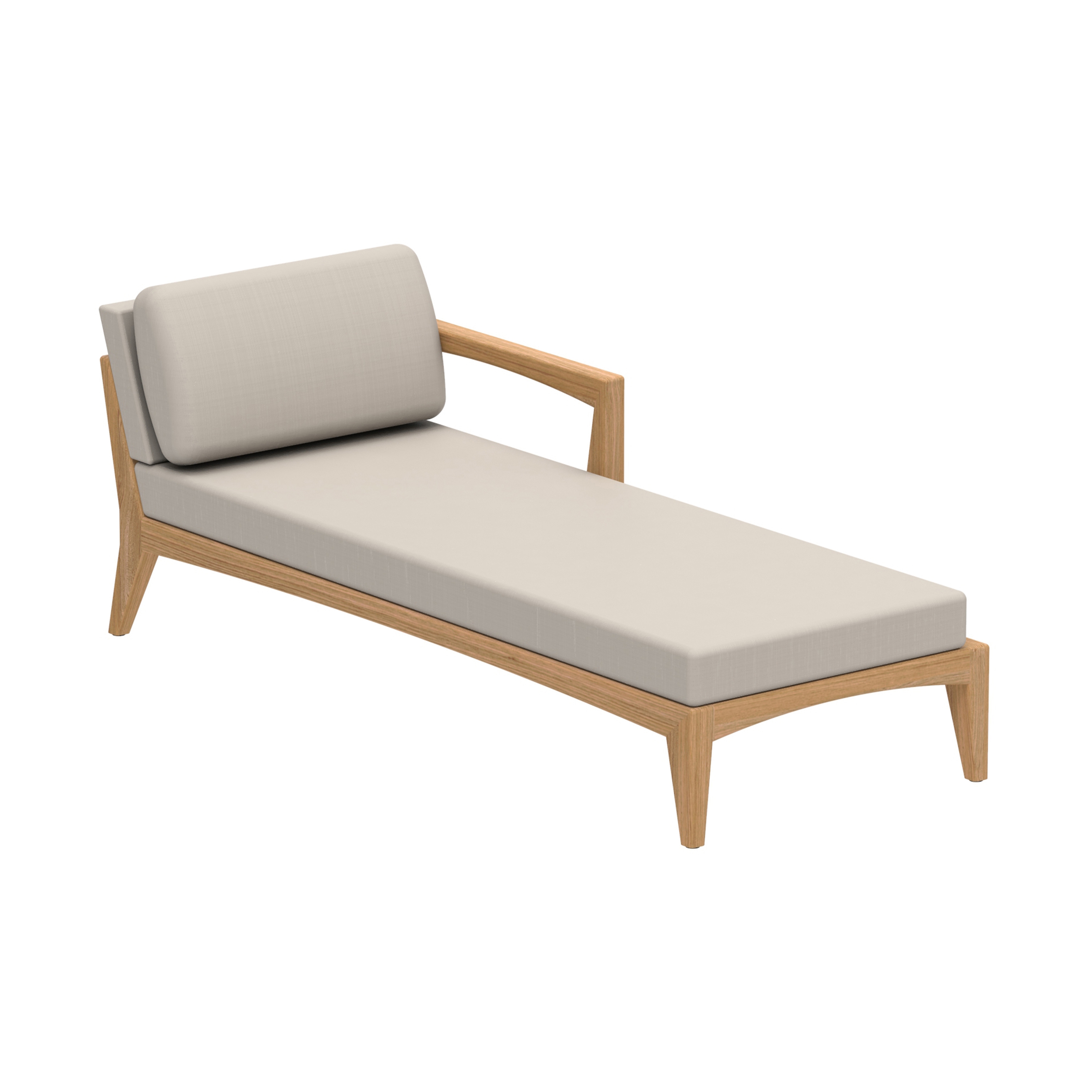 Display product Zenhit Lounge daybed left armrest teak from manufacturer Royal Botania