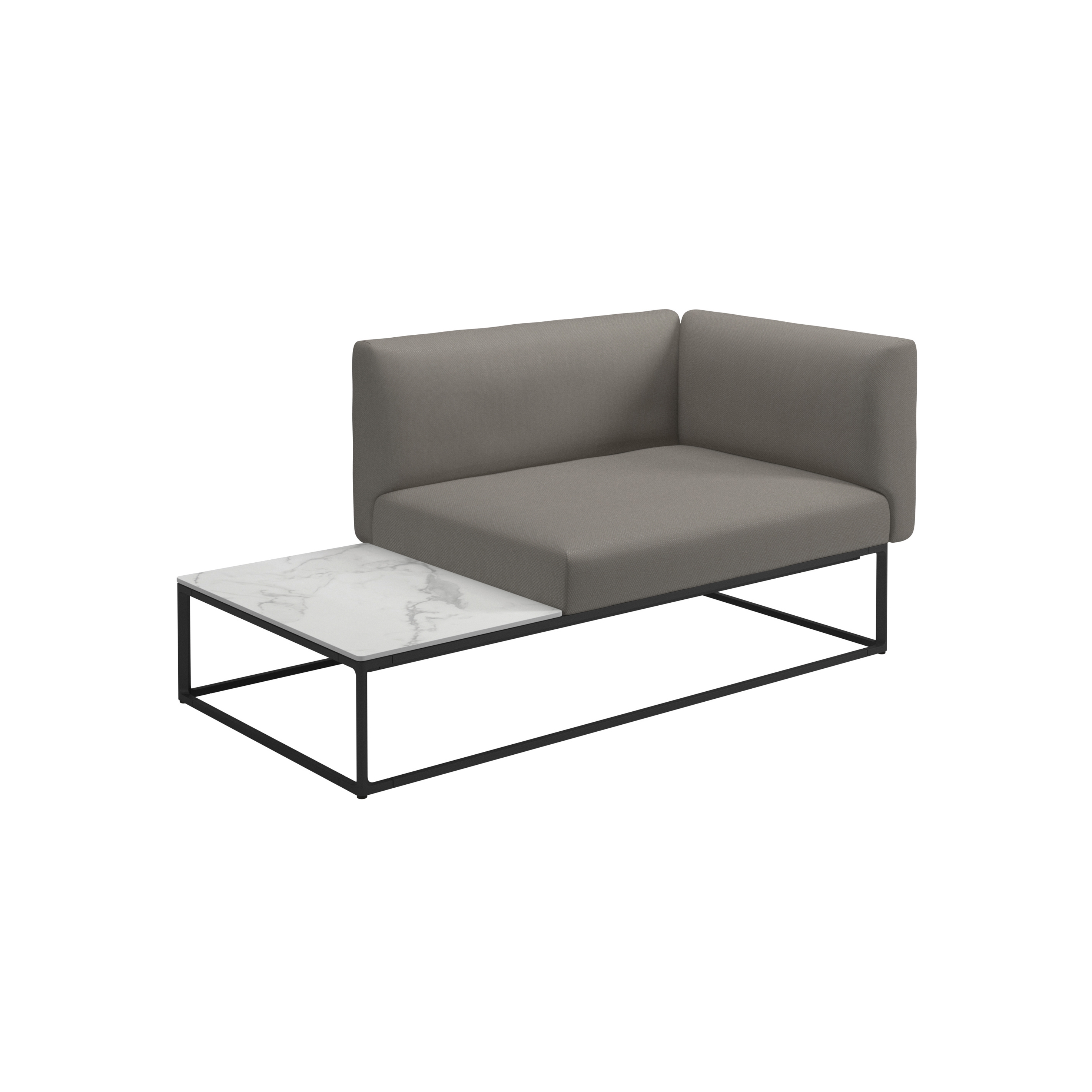 Maya Right Bianco Ceramic End Table Unit Meteor Dot Nimbus