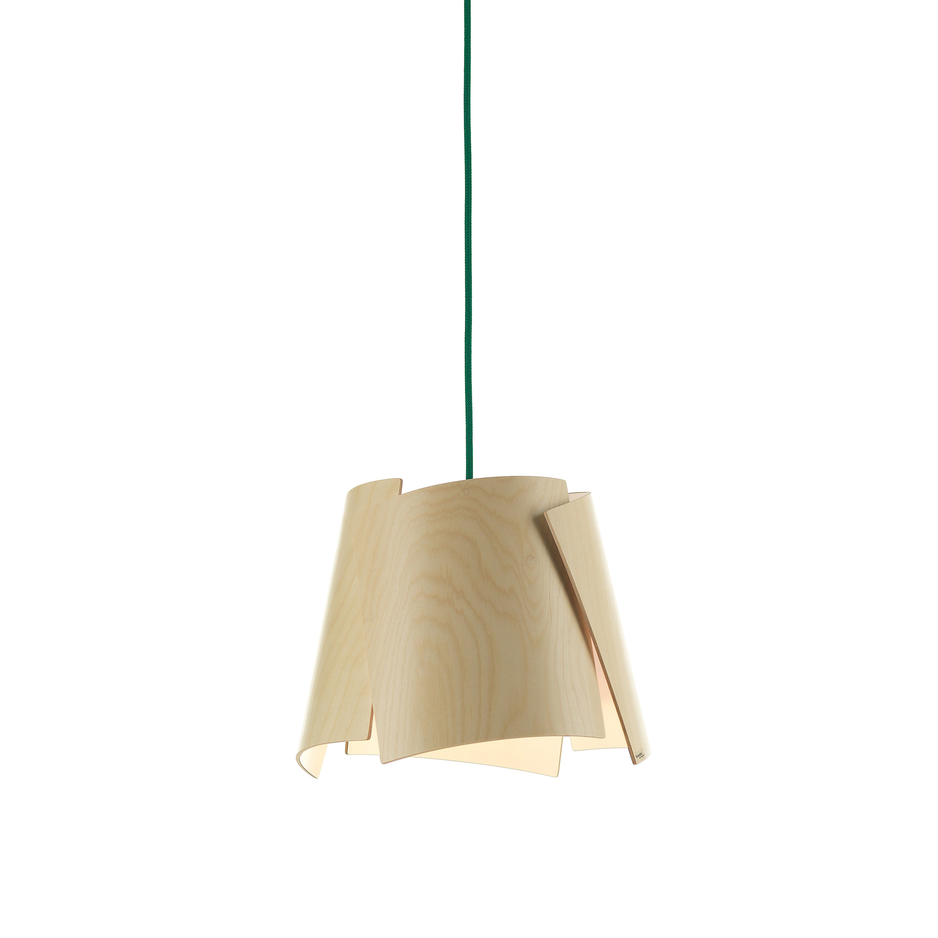 Display product Leaf 28 pendant in birch/ green cable from manufacturer Bsweden