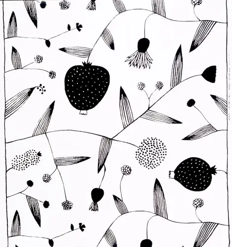 Marimekko - Lompolo white/black interior fabric