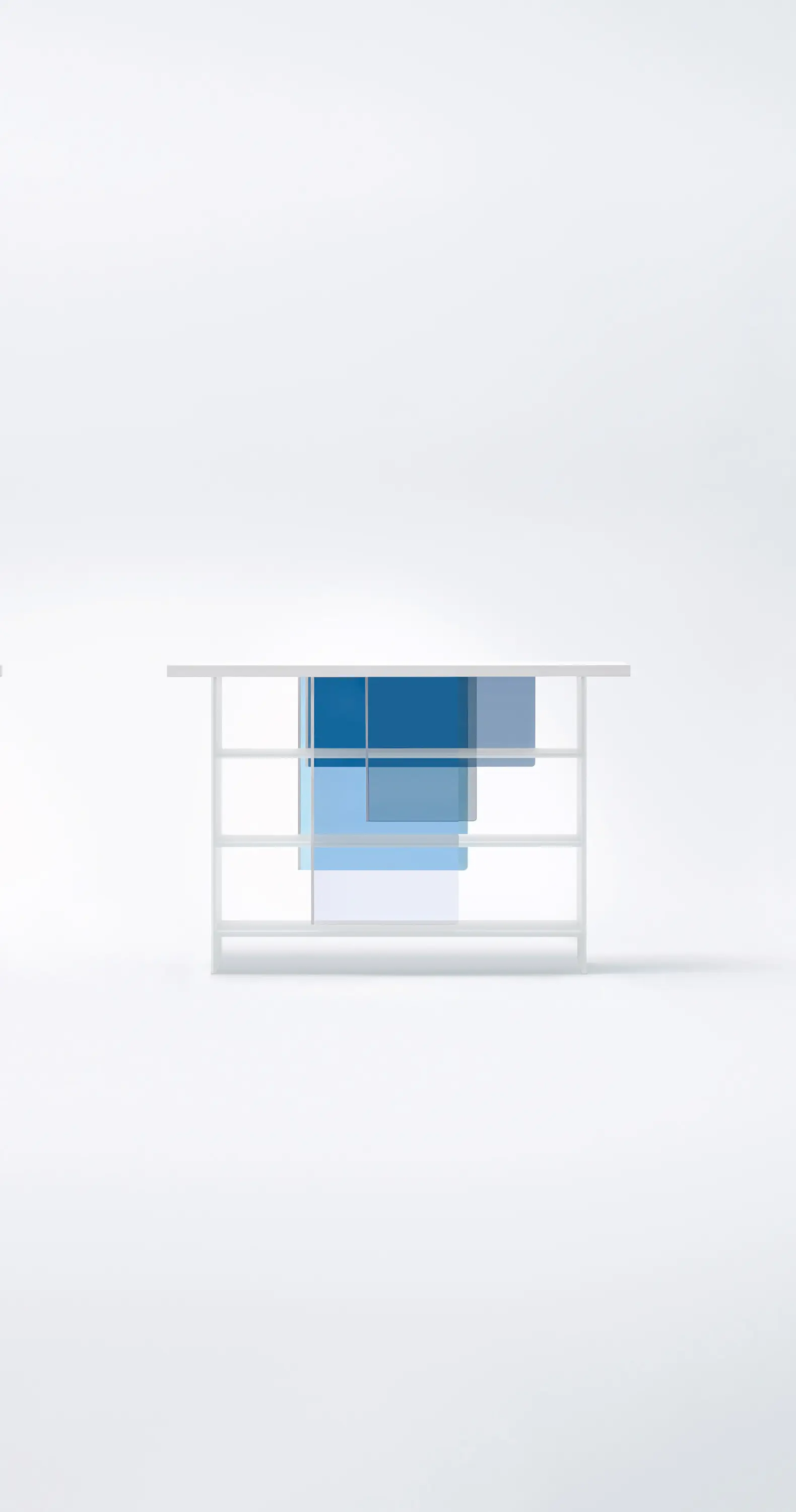 Glas Italia - Layers bookshelf with sliding glass doors