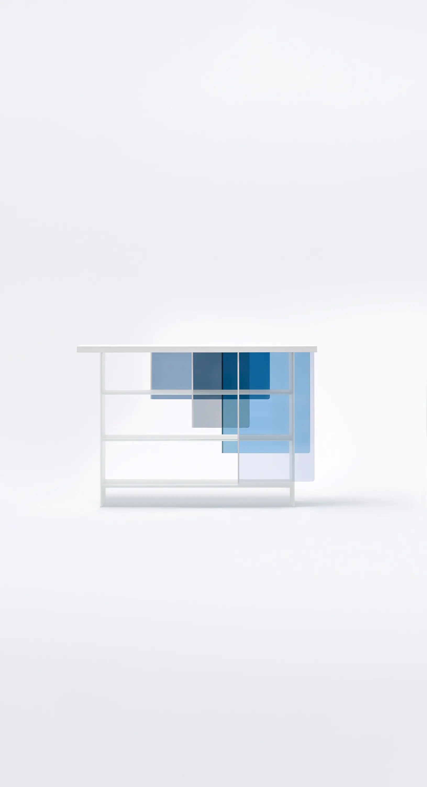 Glas Italia - Layers bookshelf with sliding glass doors