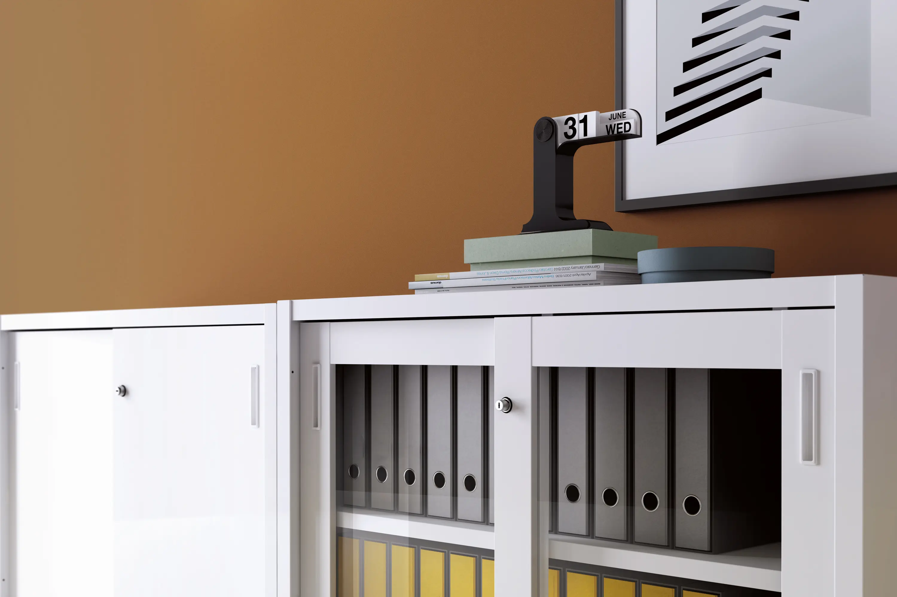 Dieffebi - Tempered glass sliding door cabinet | W 1200 H 880 mm