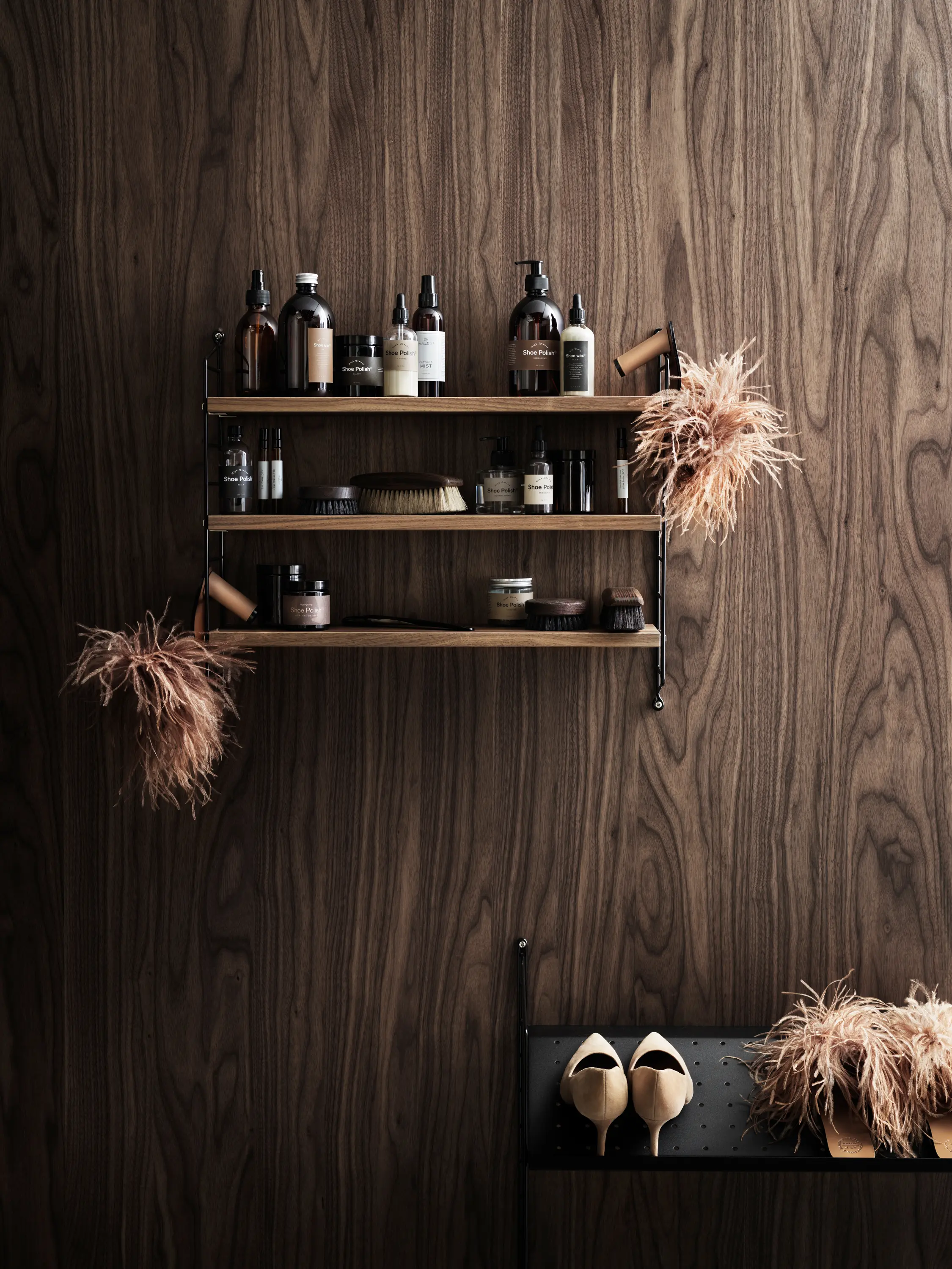 string furniture - String Pocket walnut/black