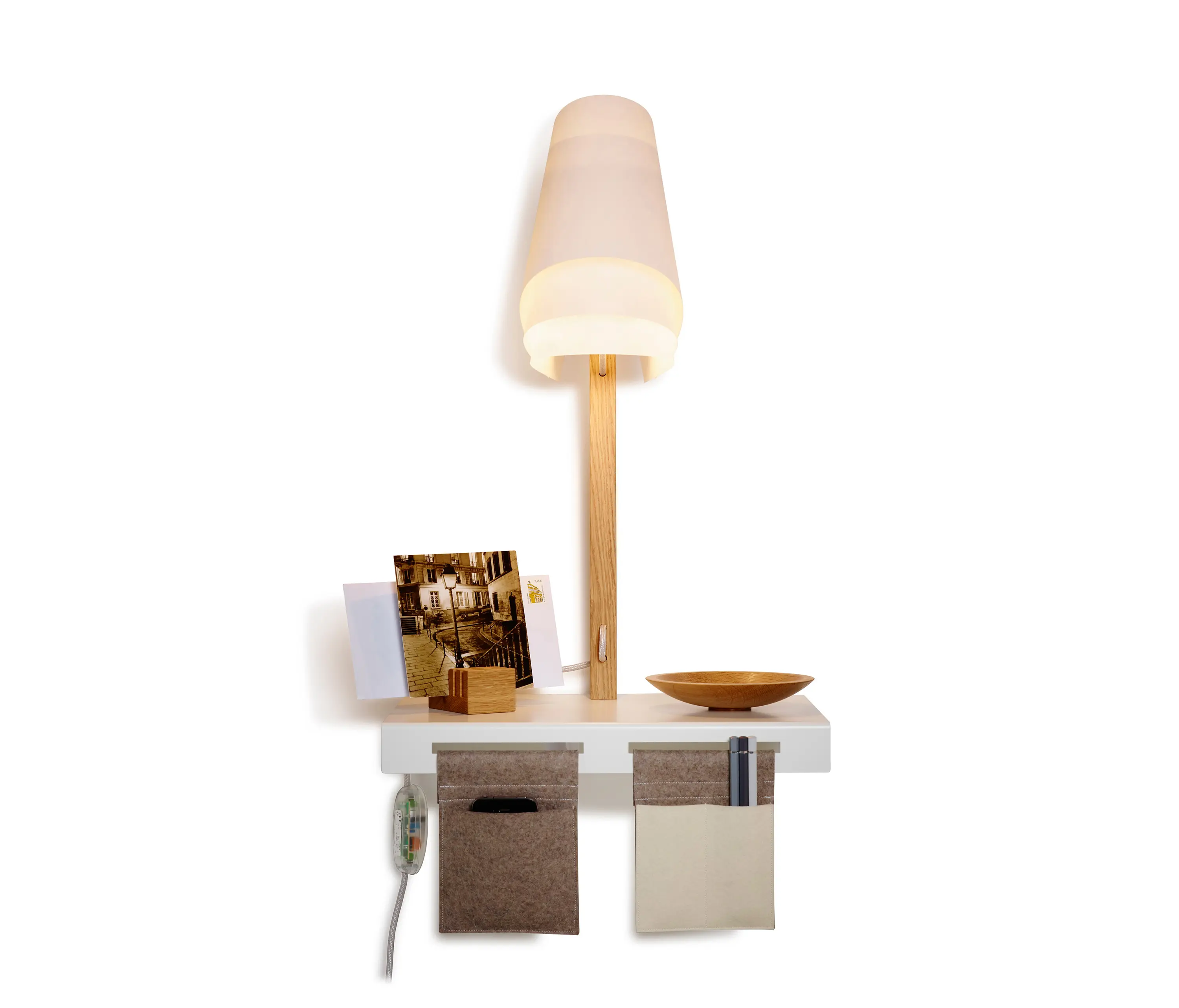 Domus - FLÄKS | Shelf with built-in lamp