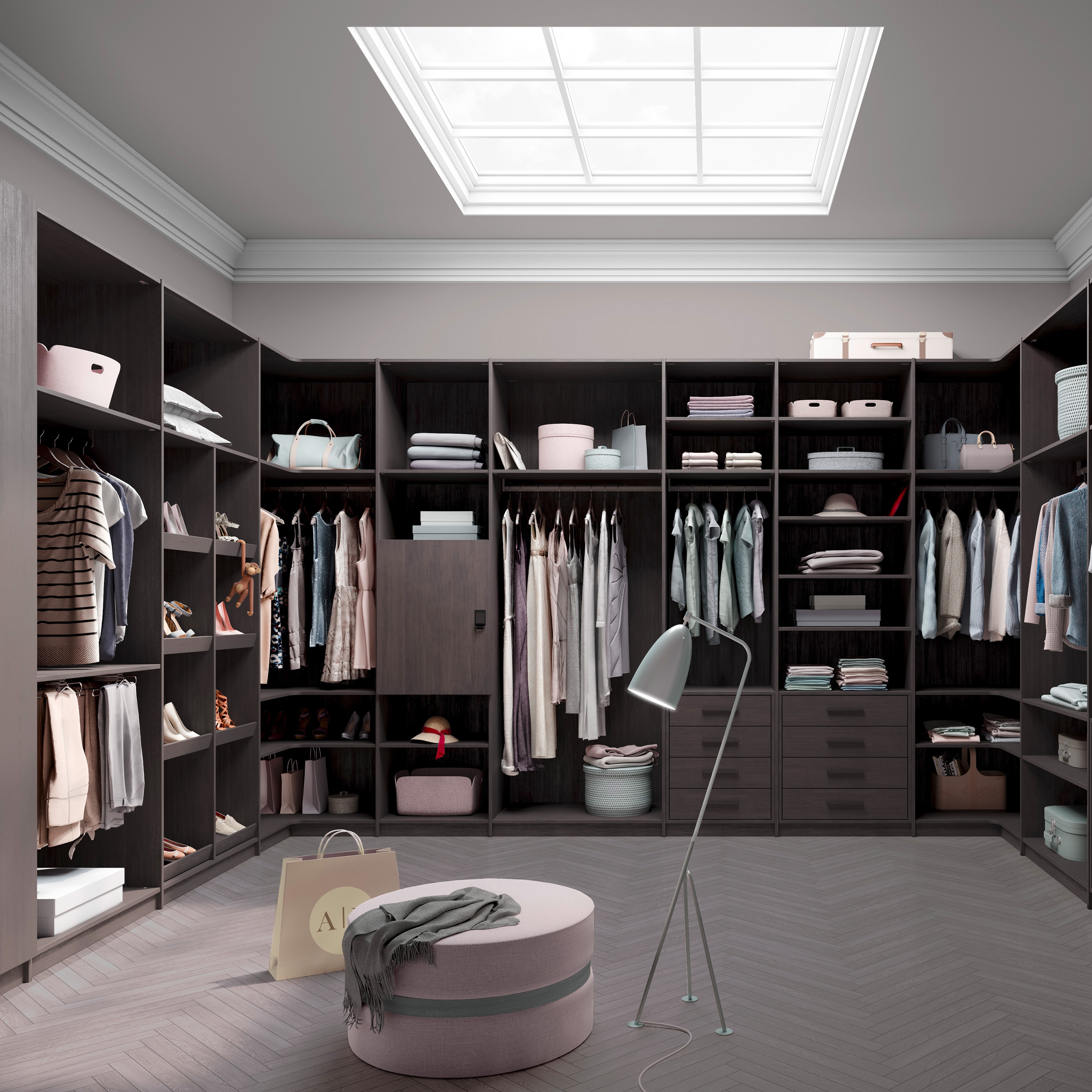 Display product Ecoline interior closet storage system from manufacturer raumplus