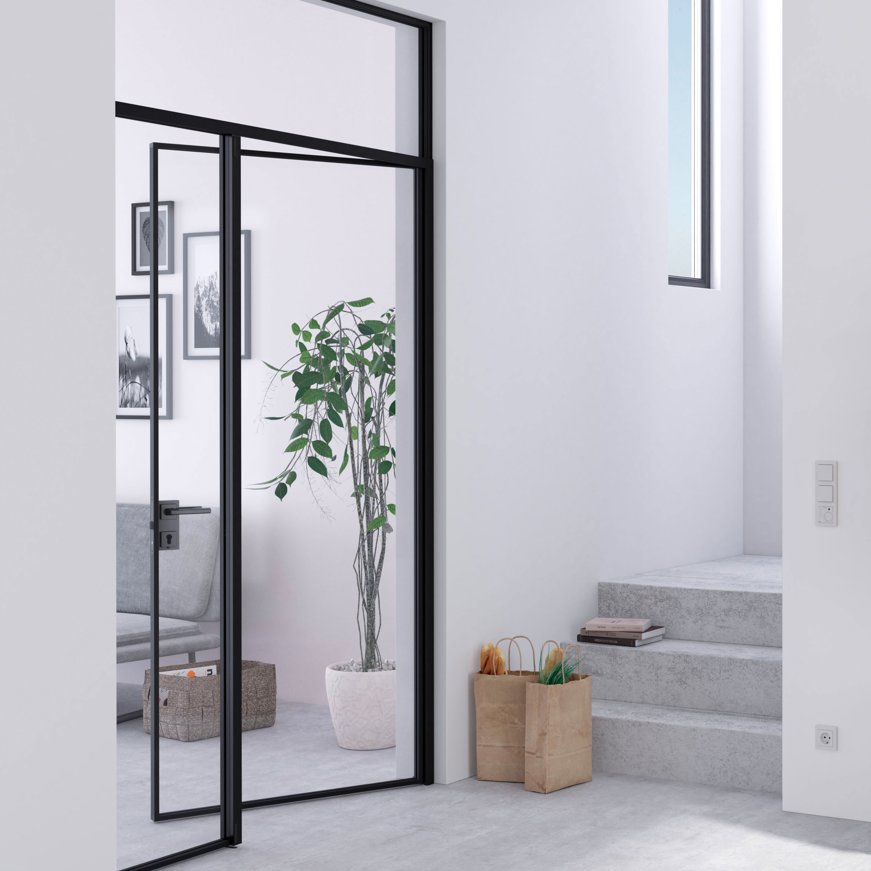 Display product Swing Door Slim Line double-leaf
with fanlight from manufacturer raumplus