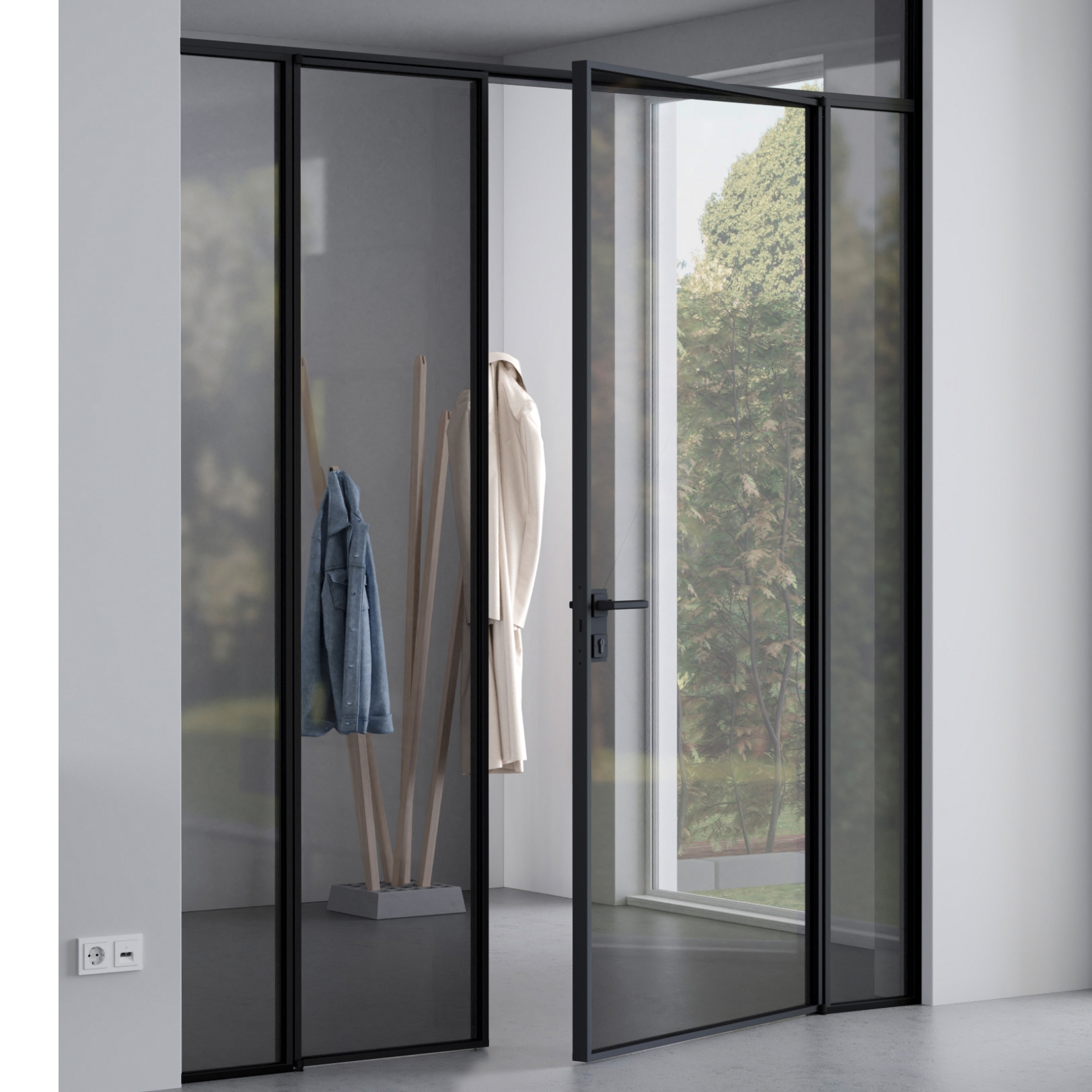 Mostrar el producto Swing Door Slim Line double-leaf with fanlight and side panel del fabricante raumplus