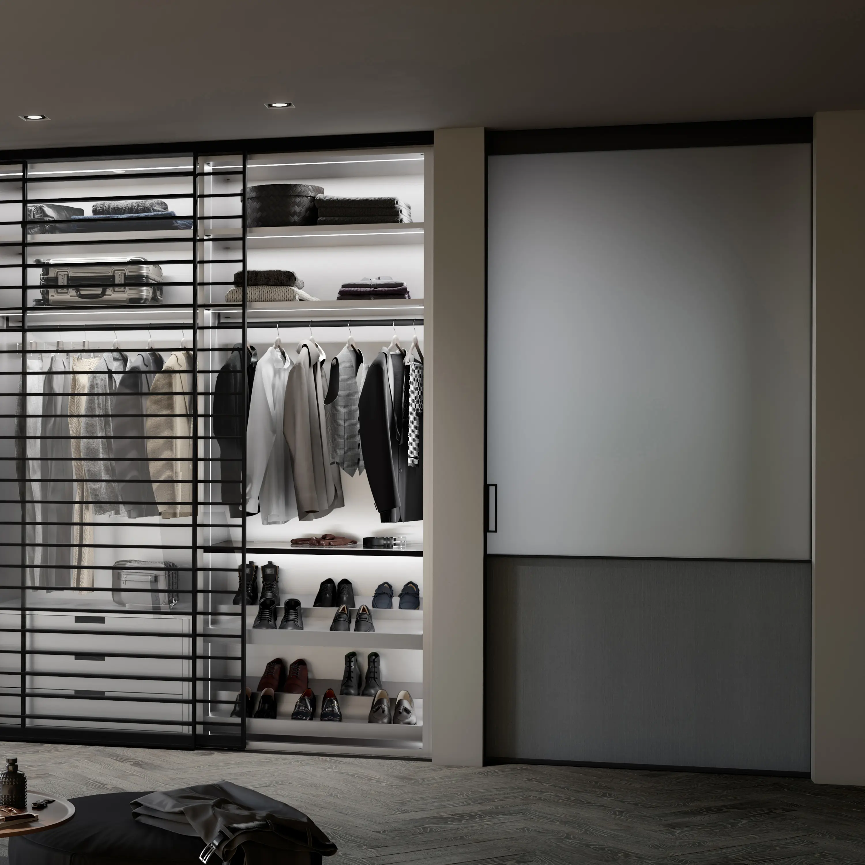 raumplus - Pocket door S 1200 AIR-B with panel dividing rails